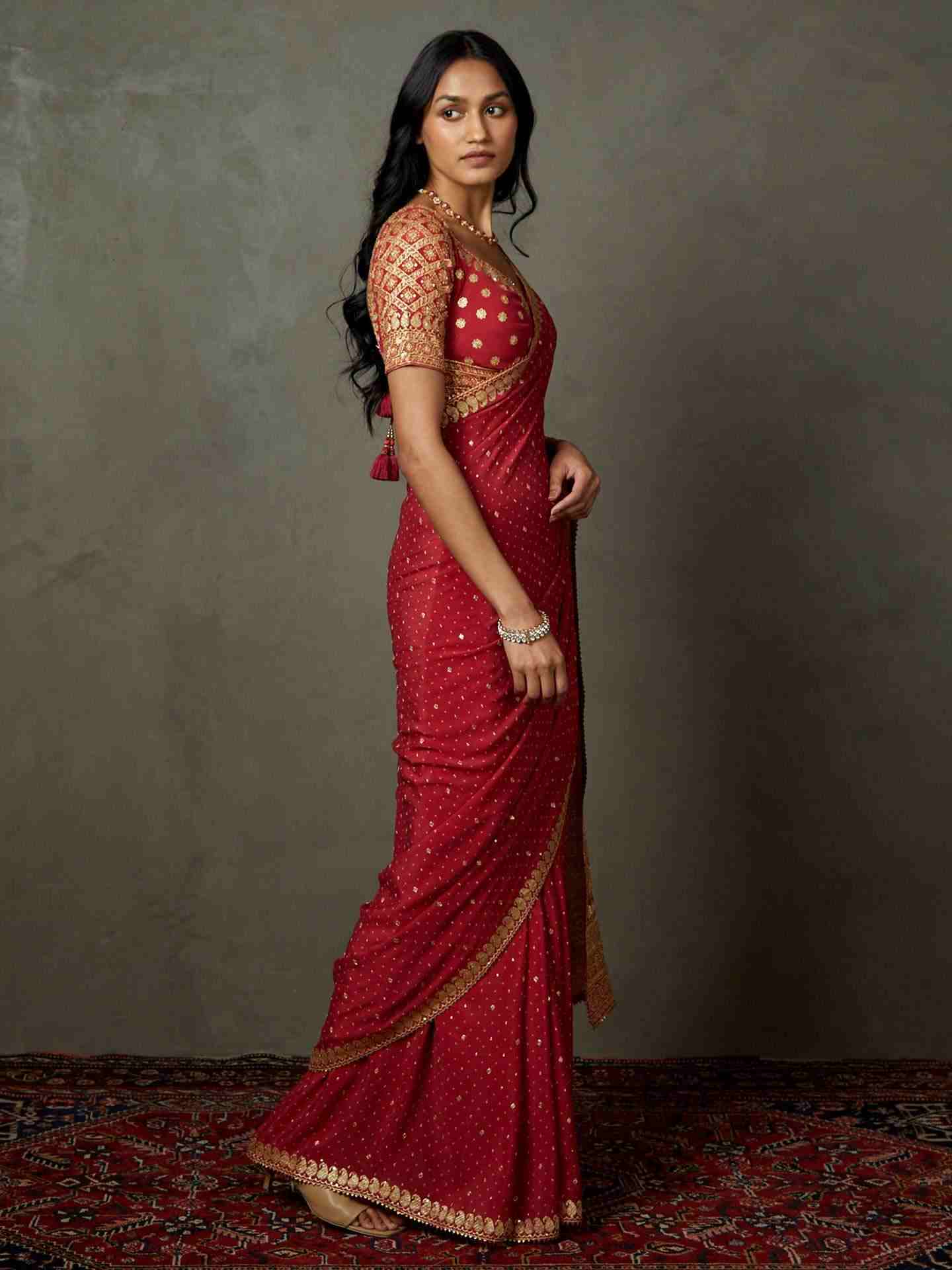 Pink Ashvika Saree With Unstitched Blouse