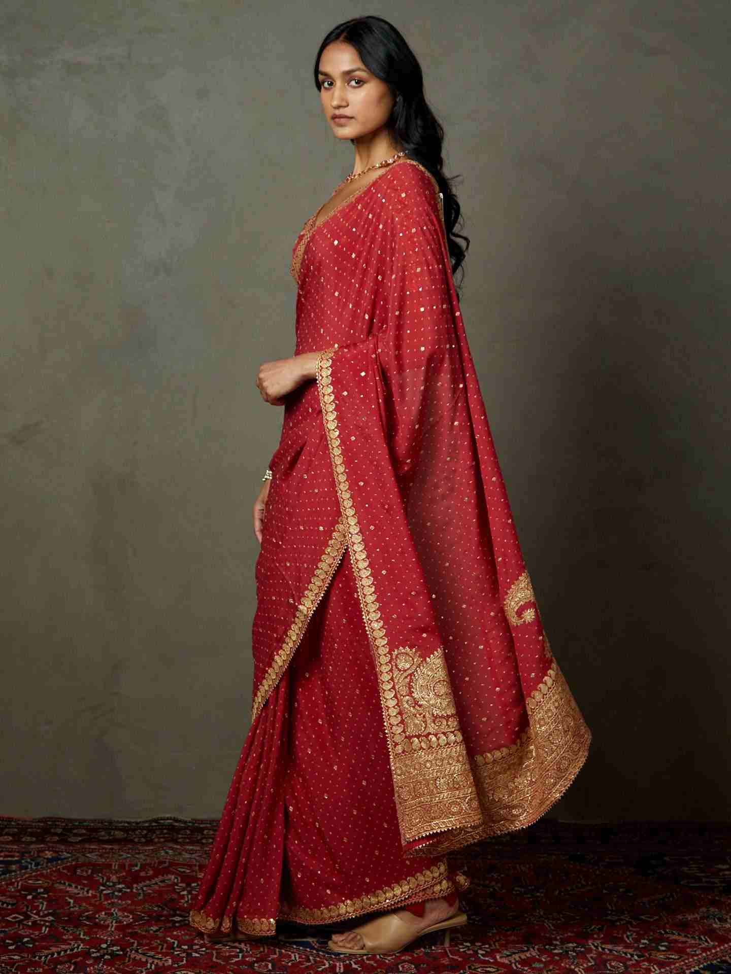 Pink Ashvika Saree With Unstitched Blouse