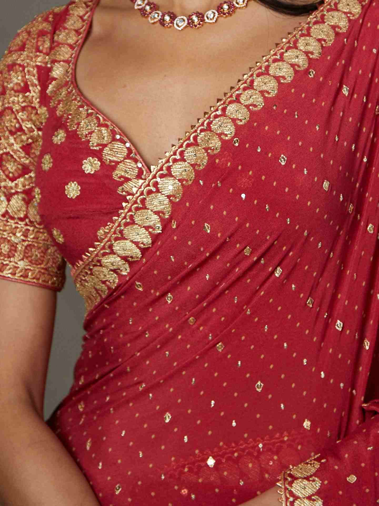 Pink Ashvika Saree With Unstitched Blouse