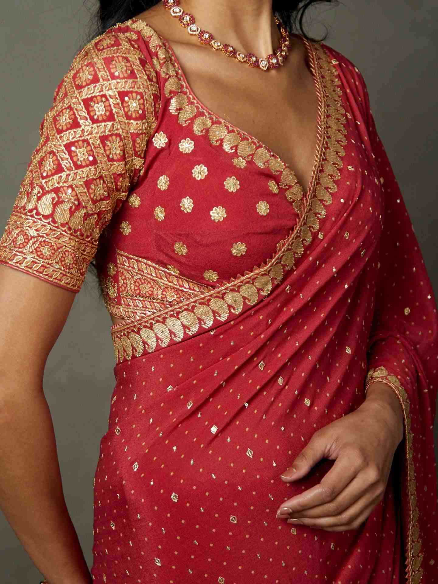 Pink Ashvika Saree With Unstitched Blouse