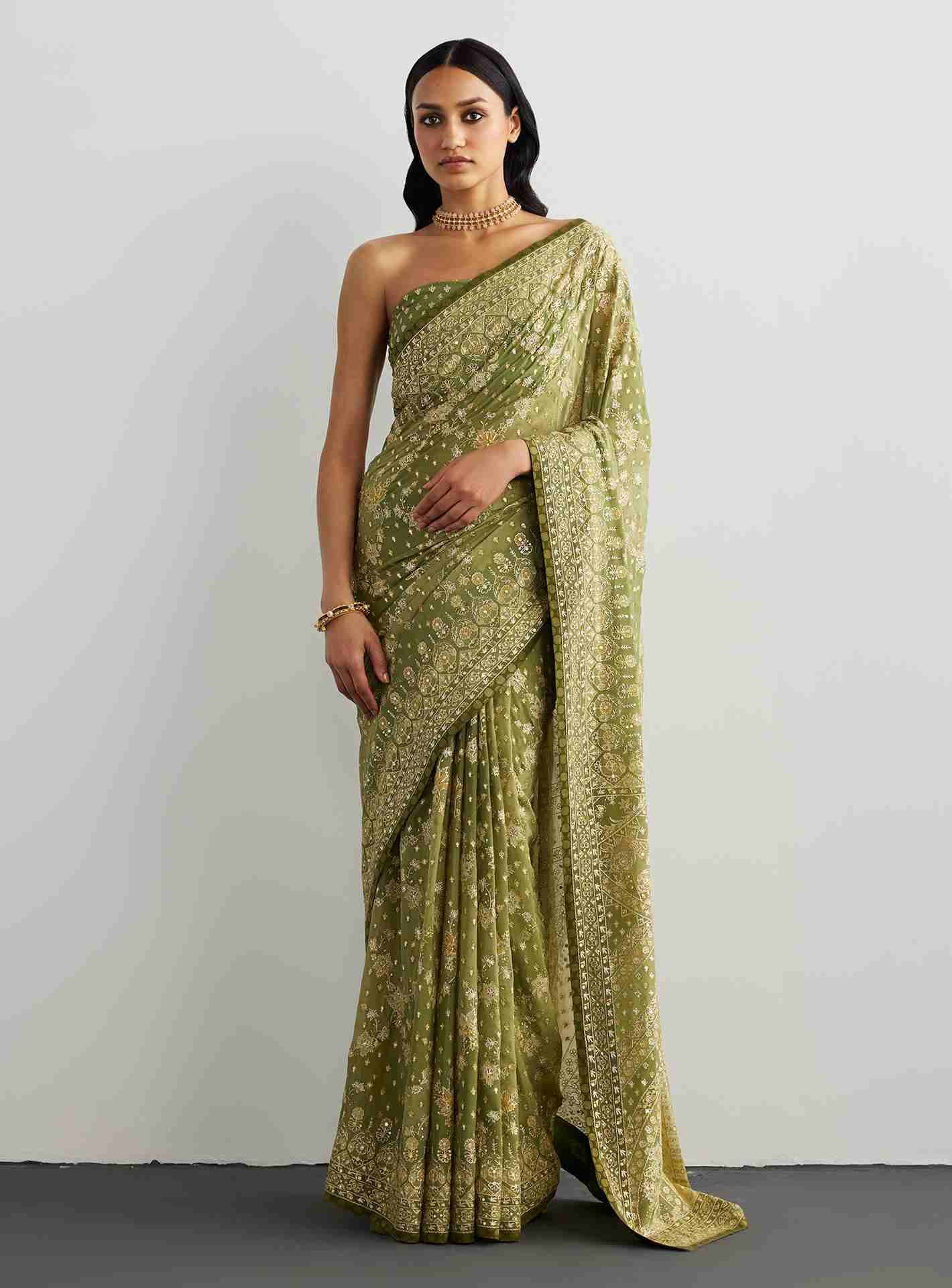 Forest Green Vistara Saree