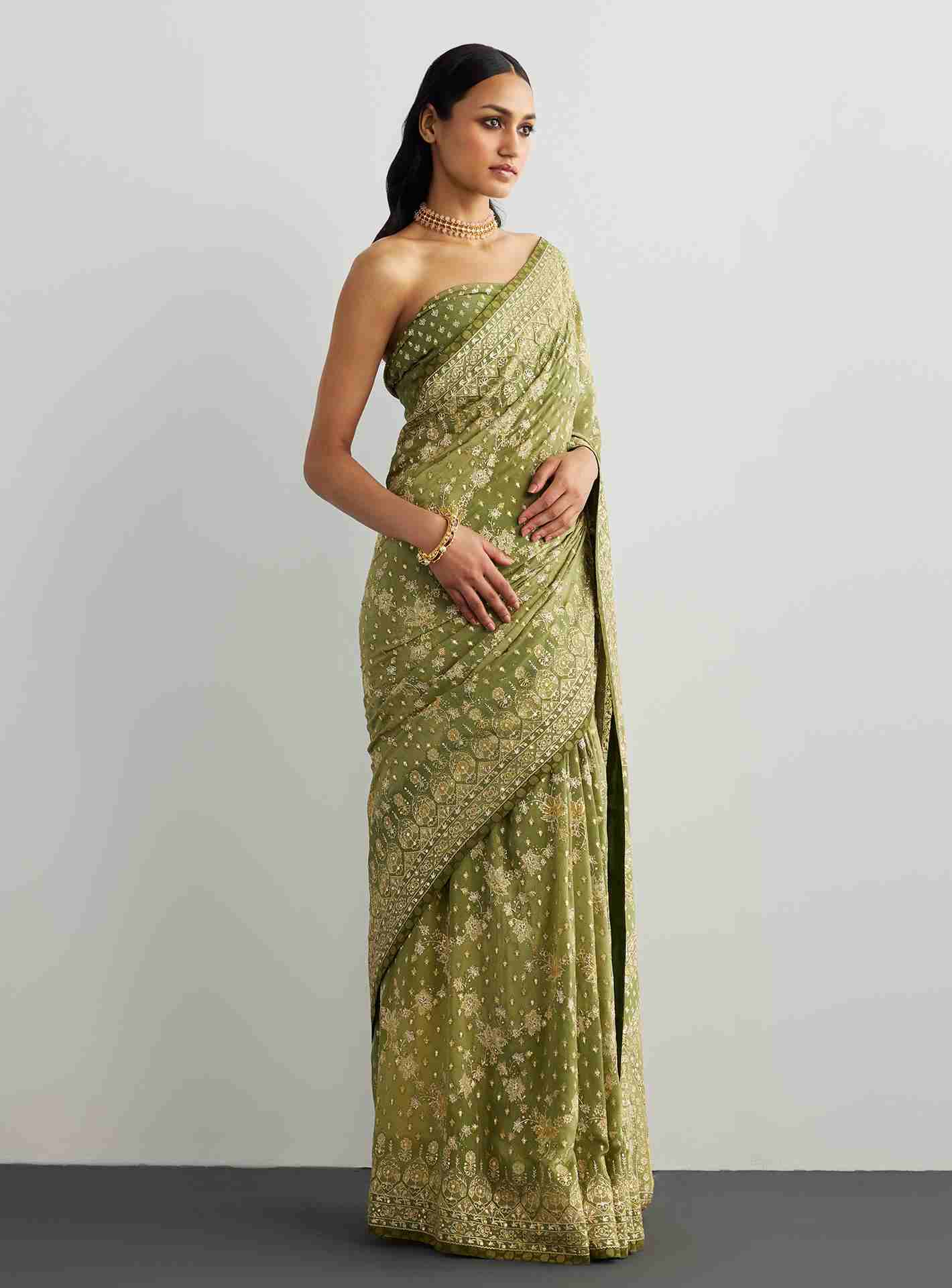 Forest Green Vistara Saree