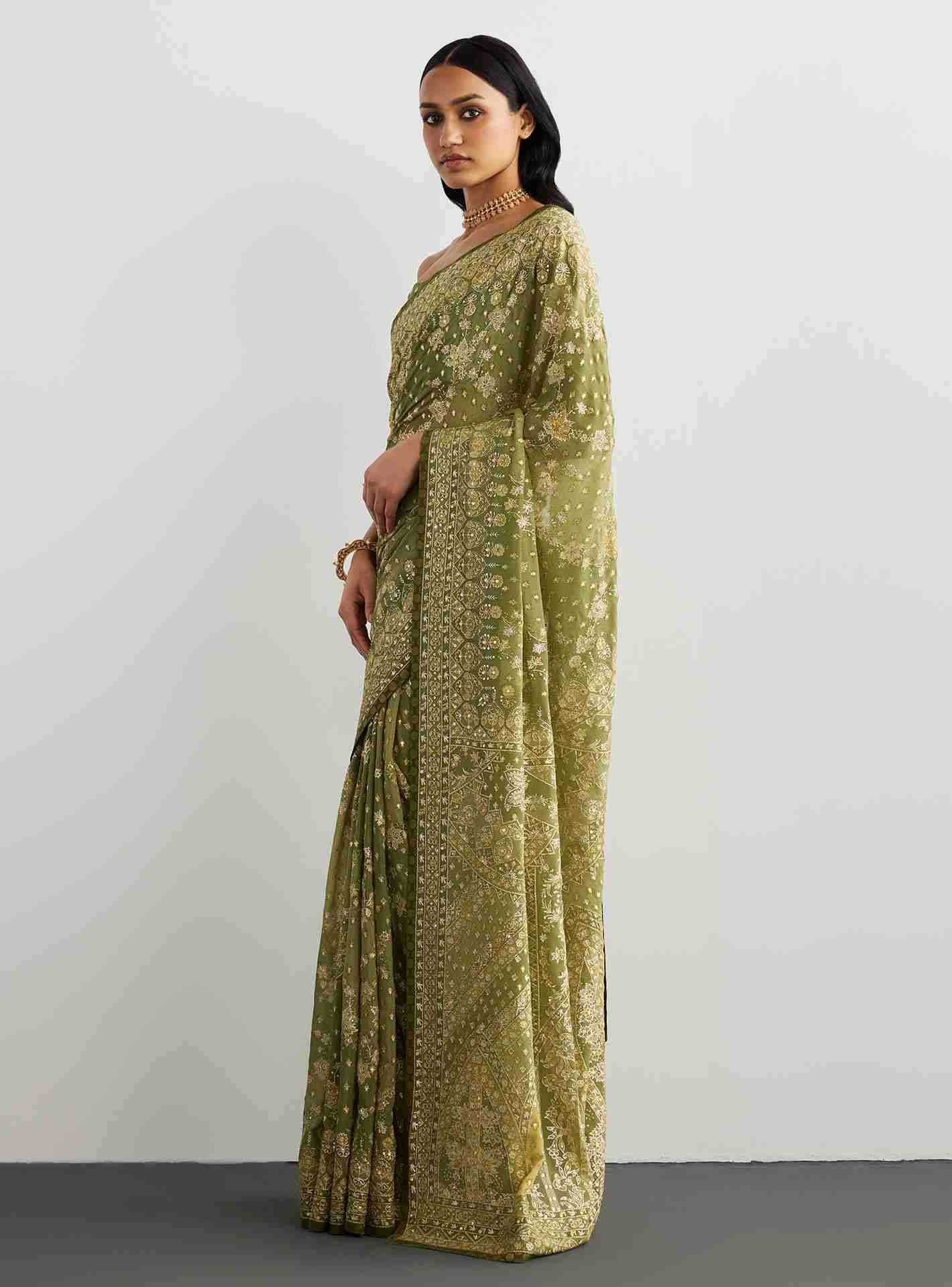 Forest Green Vistara Saree