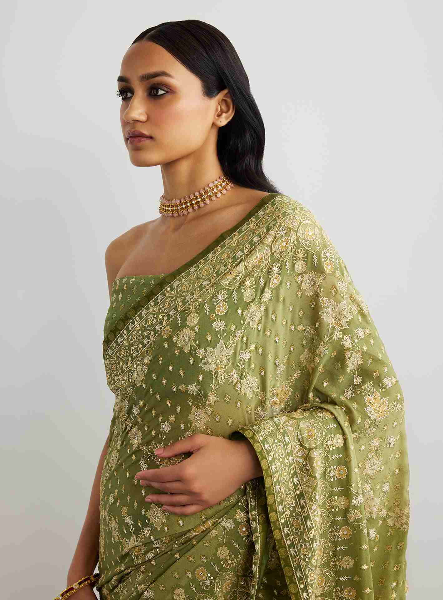 Forest Green Vistara Saree