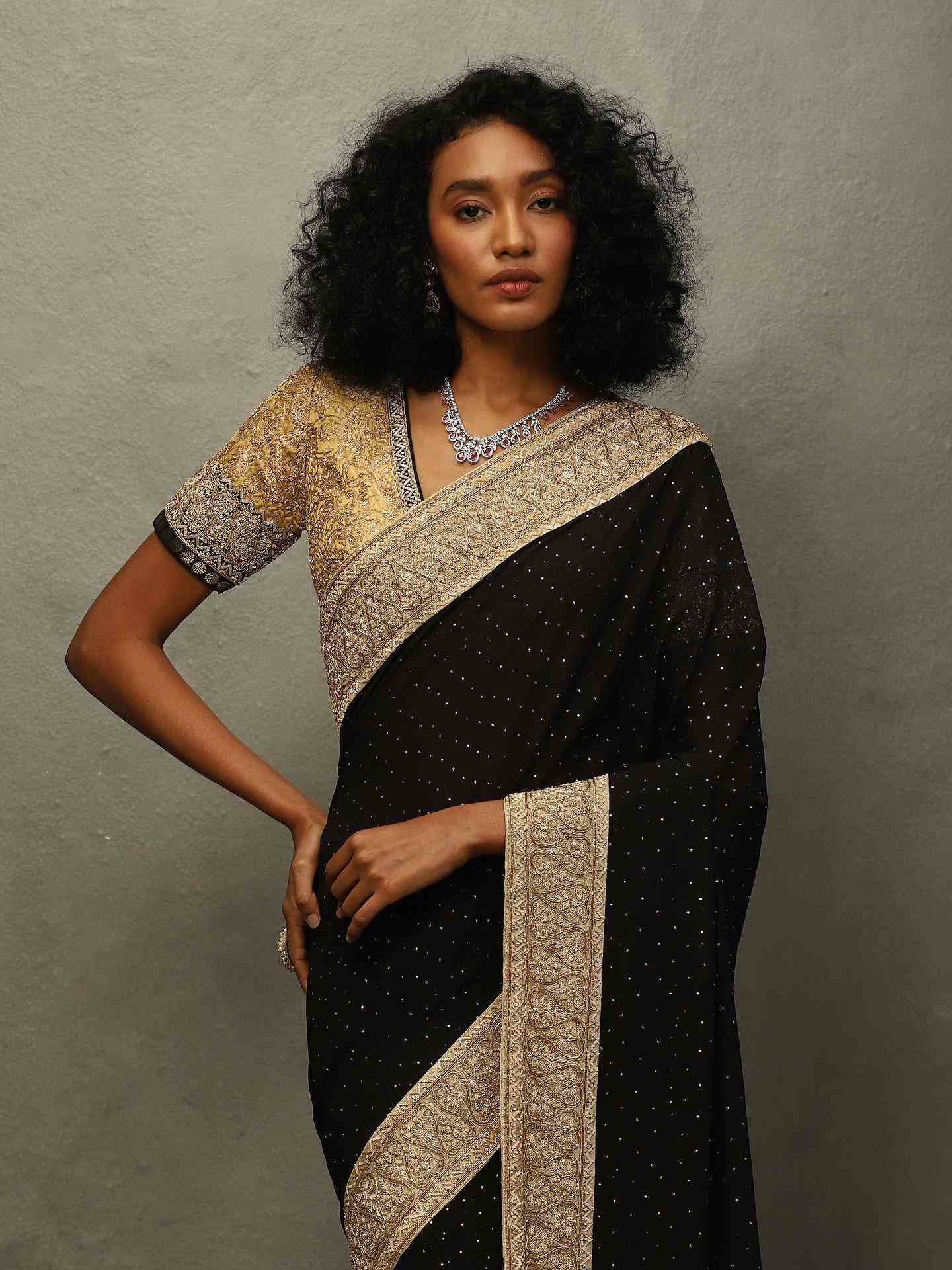 Black & Gold Avishikta Saree