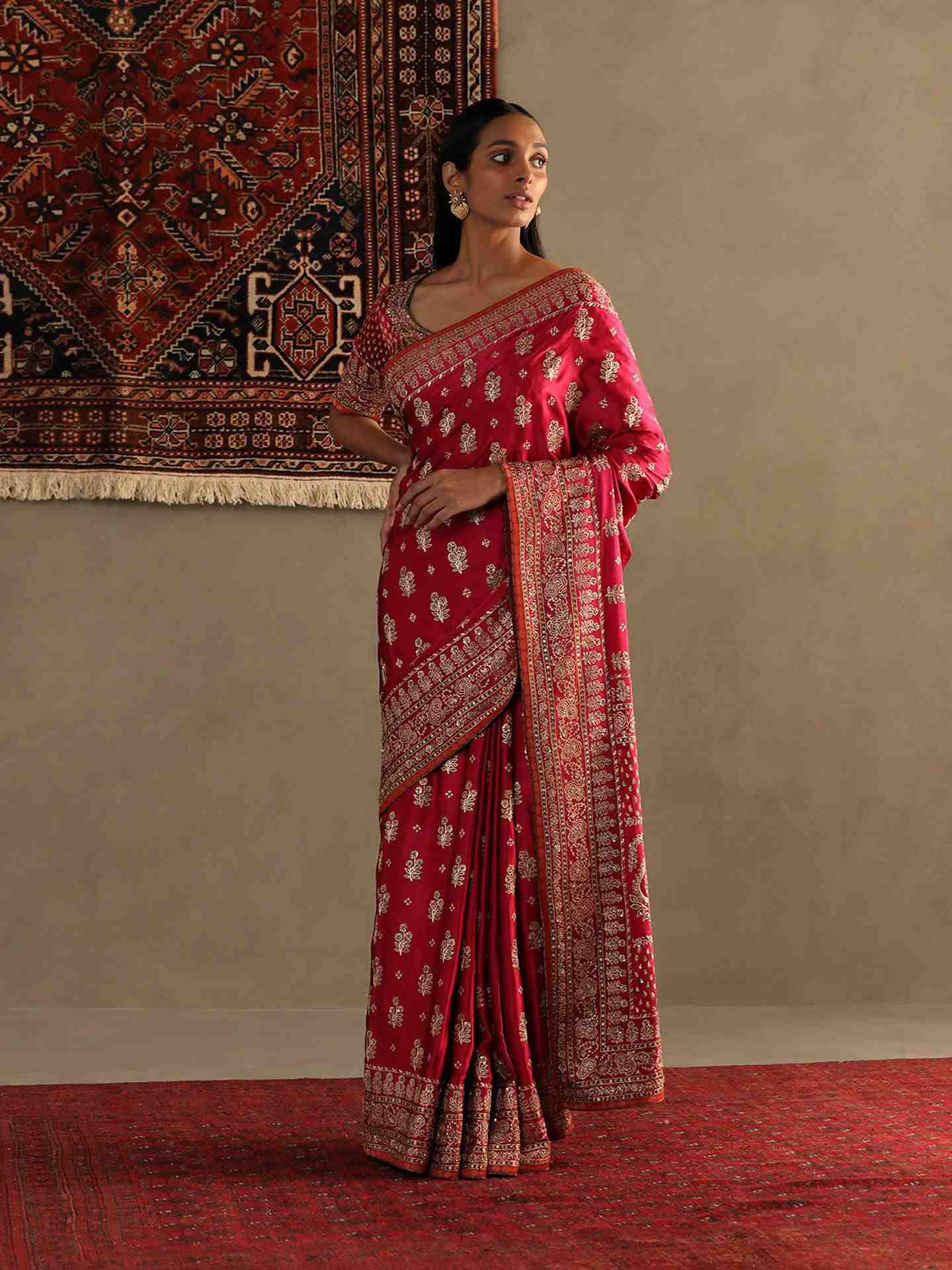 Fuschia Judy Saree With Unstitched Blouse
