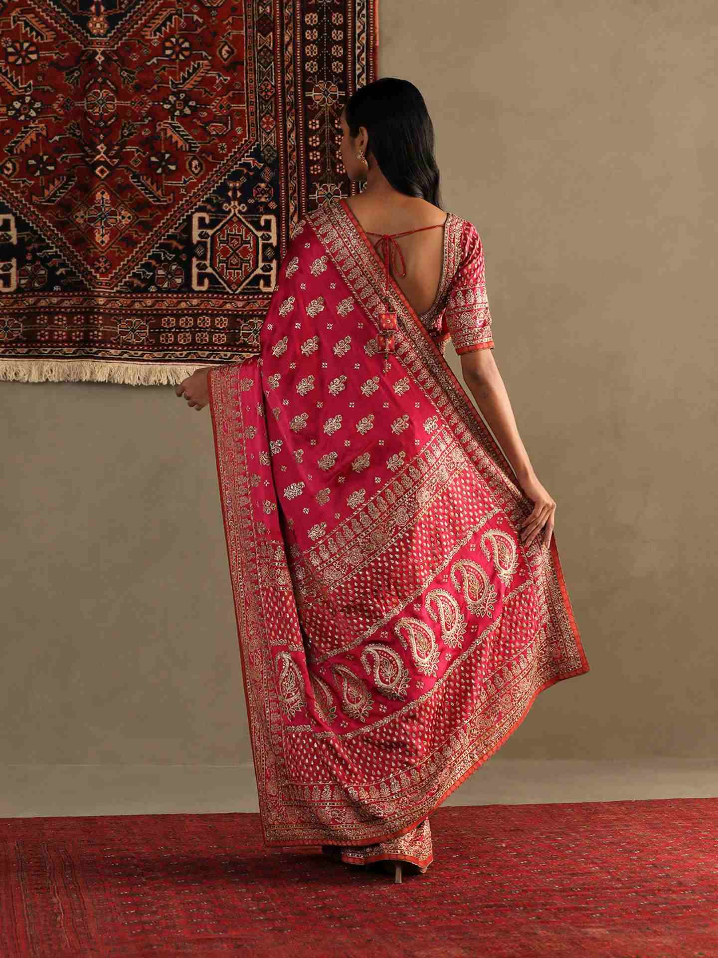 Fuschia Judy Saree With Unstitched Blouse