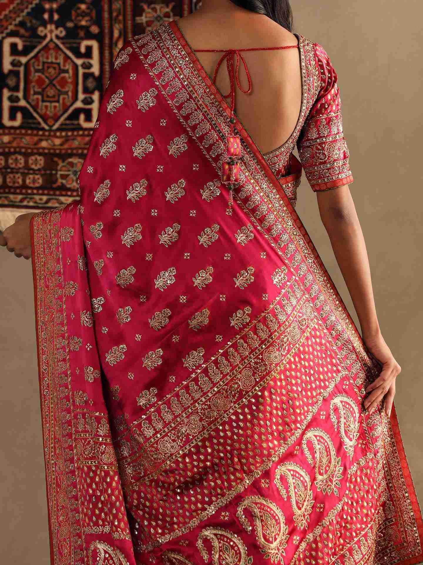 Fuschia Judy Saree With Unstitched Blouse