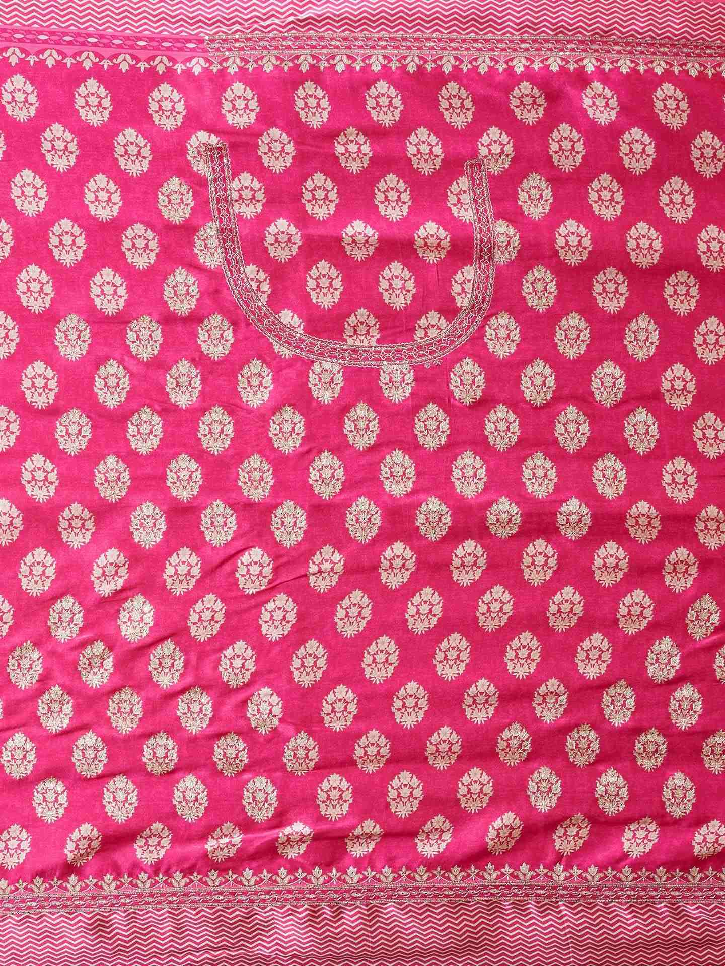 Pink Agora Jasmine Saree With Unstitched Blouse