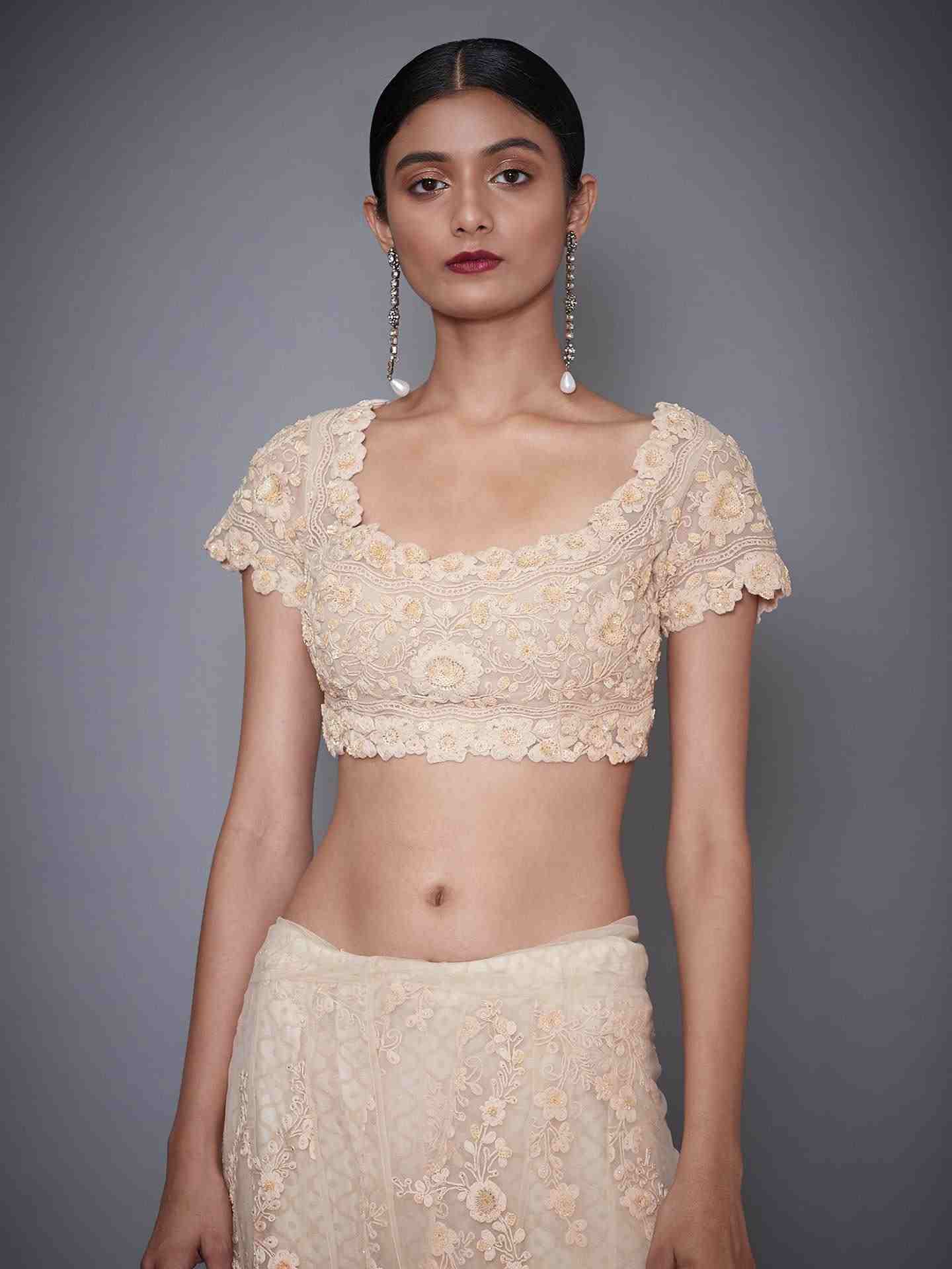 Peach Akansha Saree With Stitched Blouse