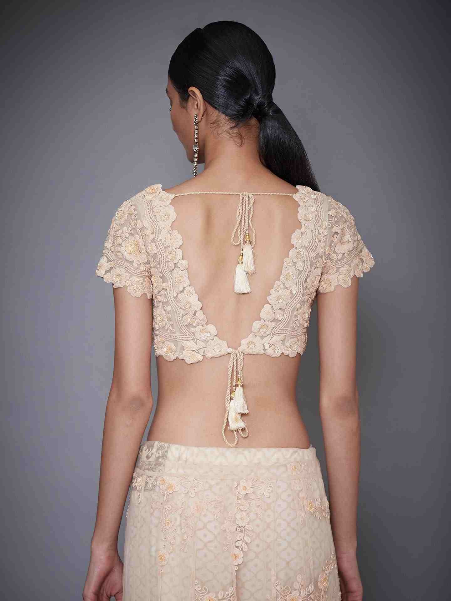 Peach Akansha Saree With Stitched Blouse