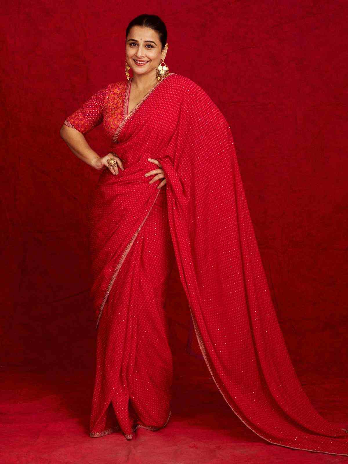 Fuschia & Orange Prina Saree With Stitched Blouse