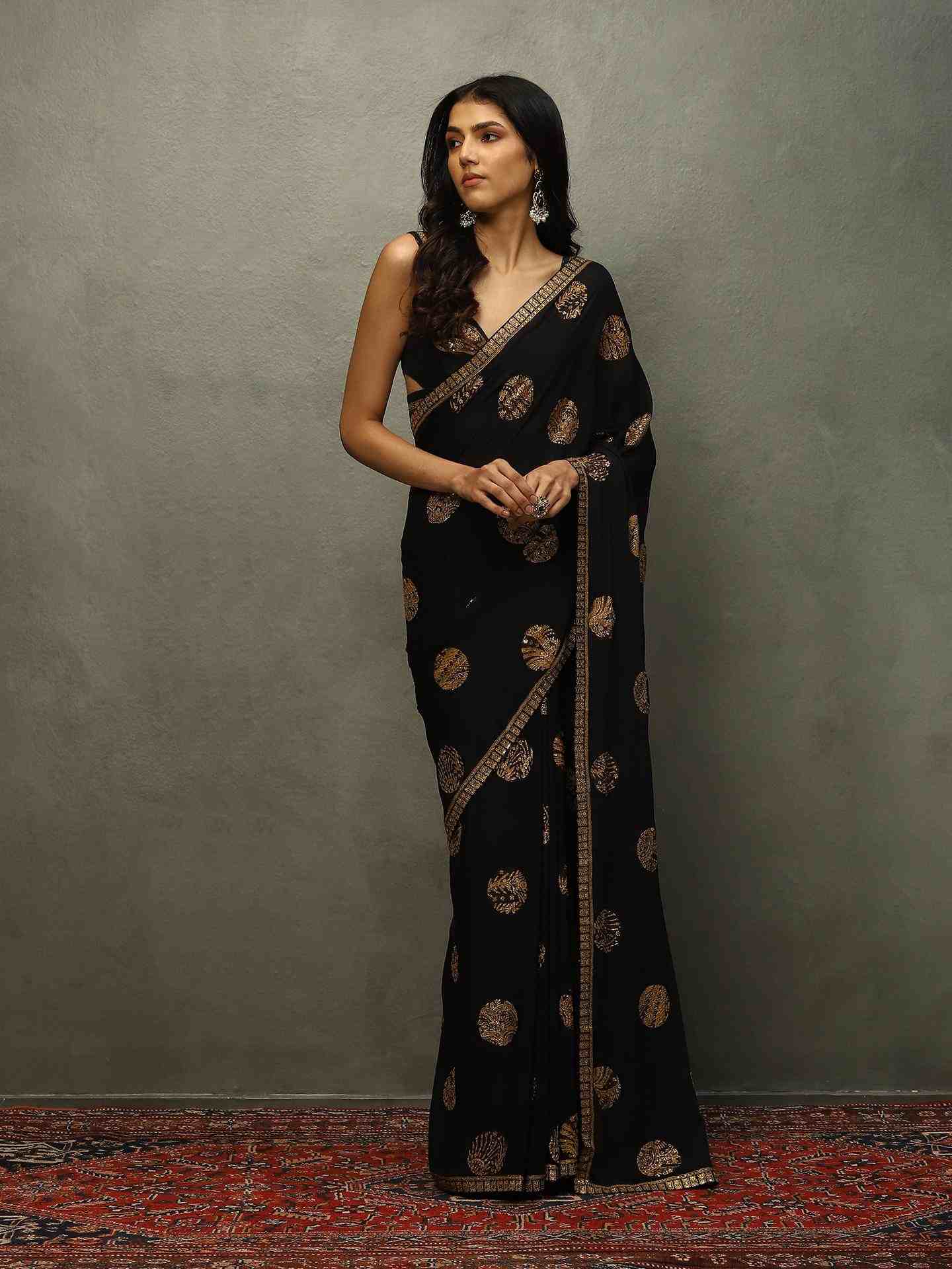 Black Mayur Saree