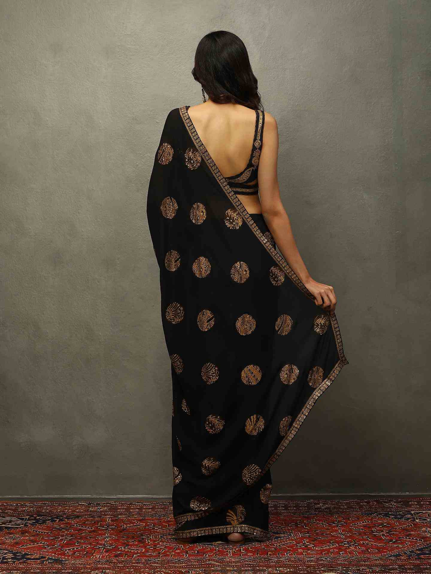 Black Mayur Saree