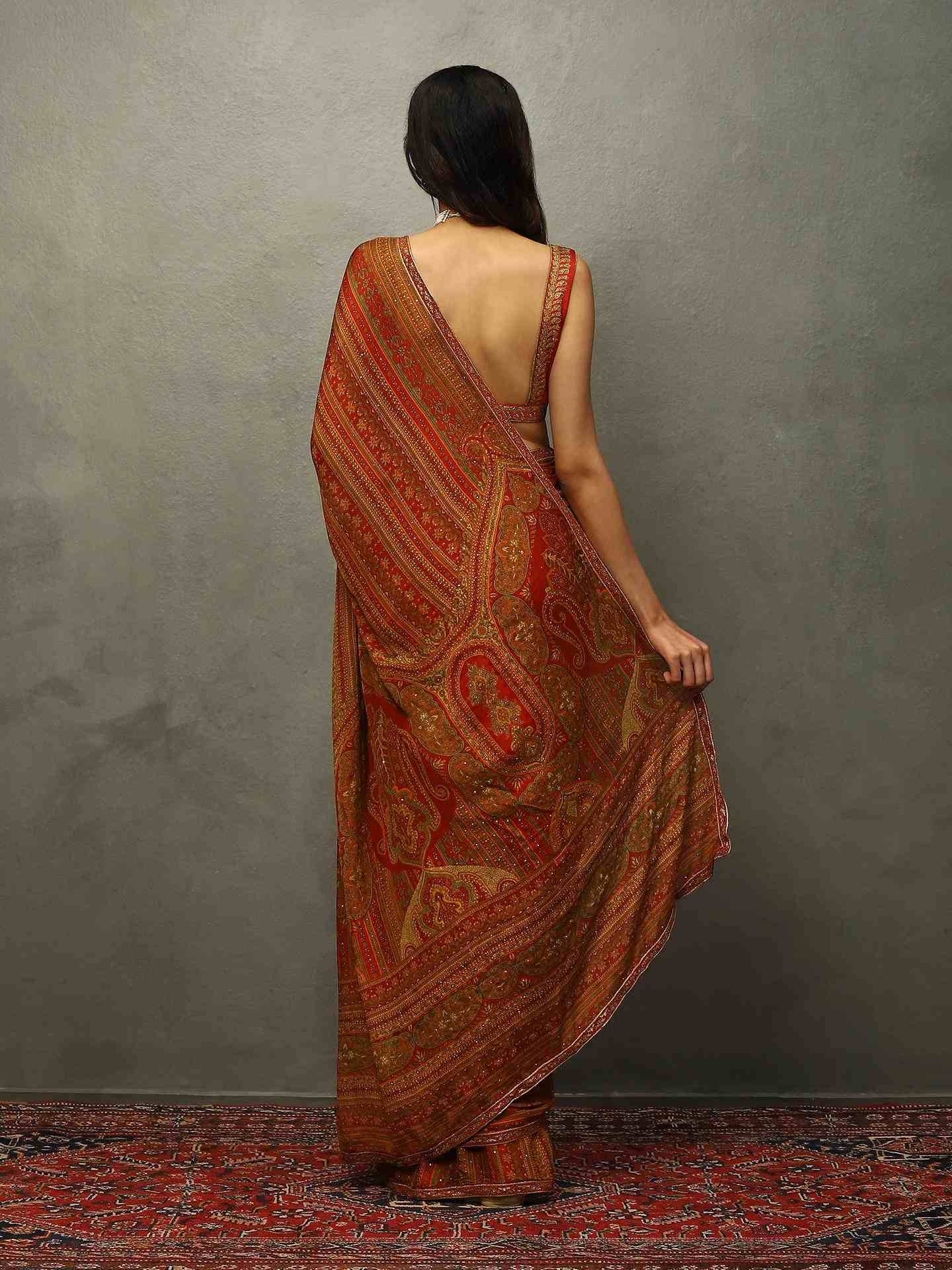 Red & Beige Vasu Saree