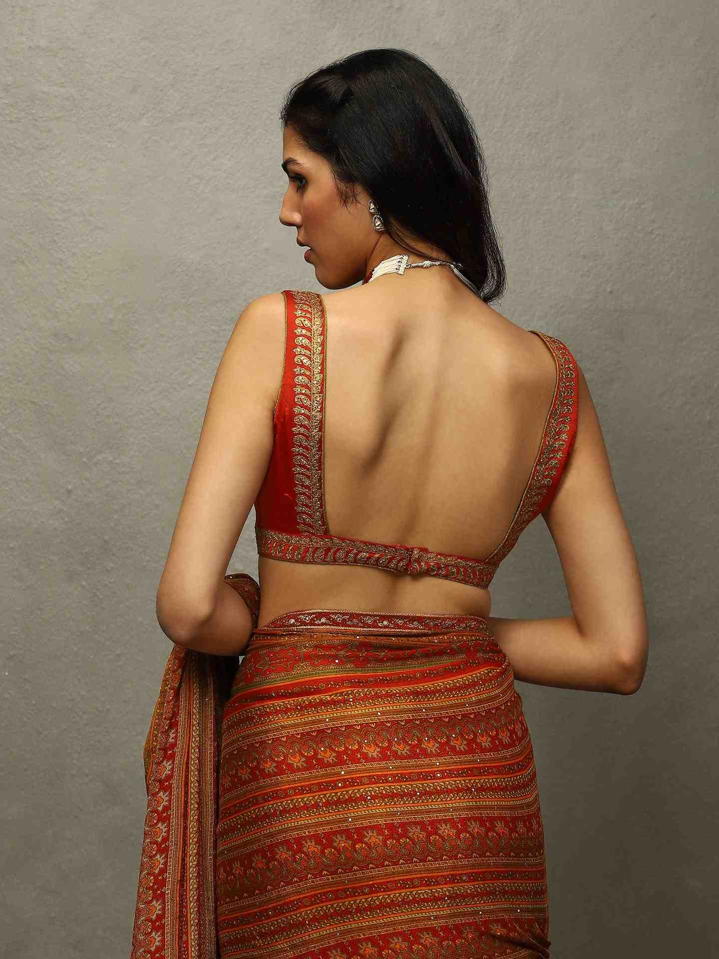 Red & Beige Vasu Saree