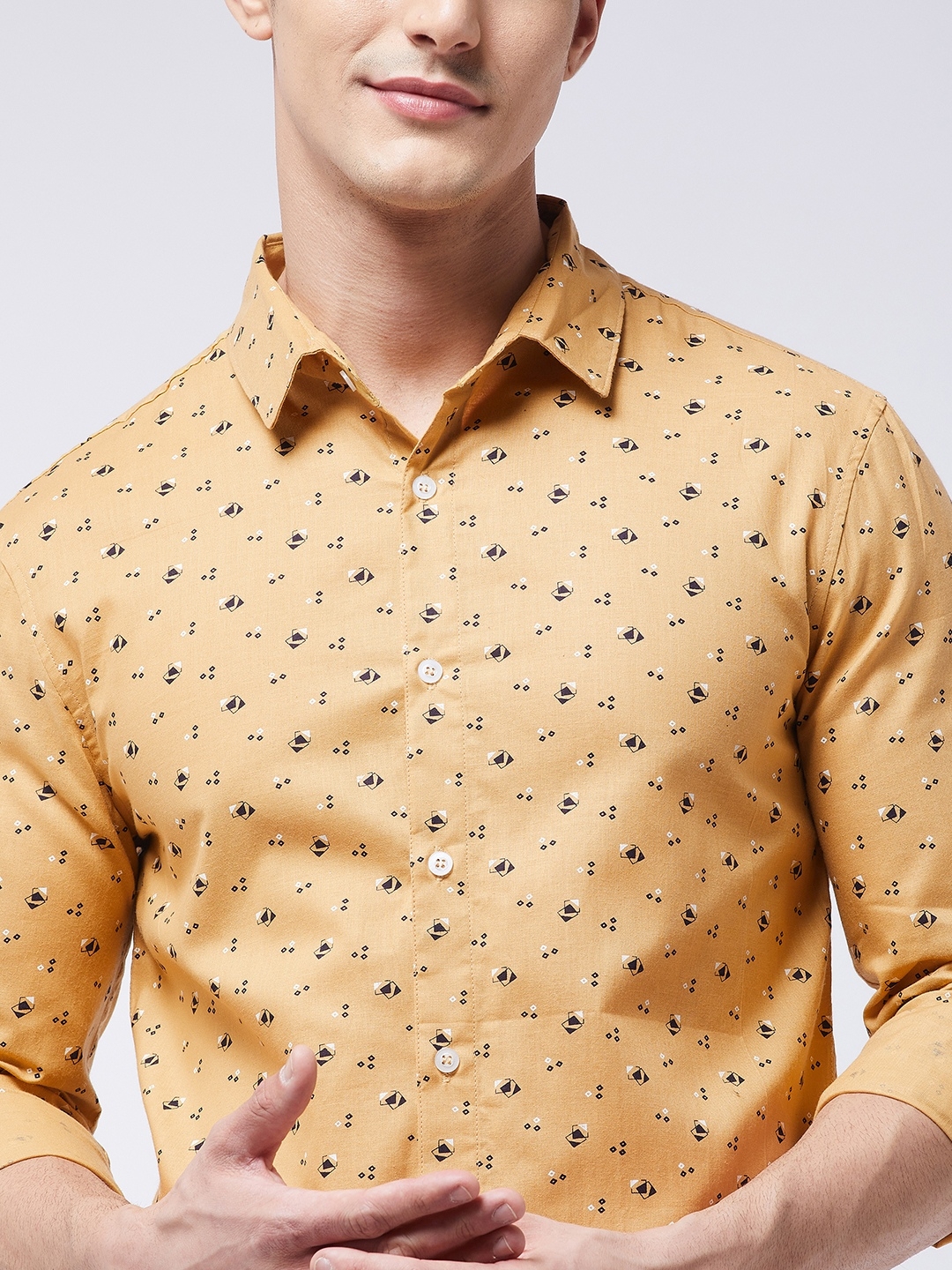 Rick Masch | Rick Masch Men's Slim Fit Fine Cotton Printed Full Sleeves Casual Shirt 3
