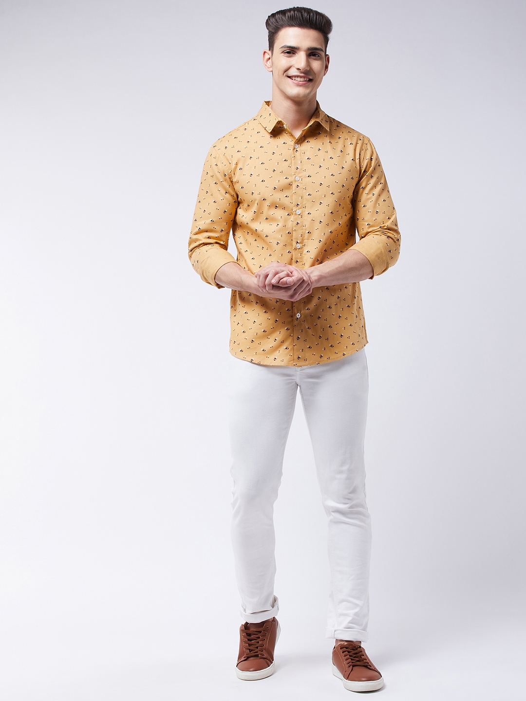 Rick Masch | Rick Masch Men's Slim Fit Fine Cotton Printed Full Sleeves Casual Shirt 4