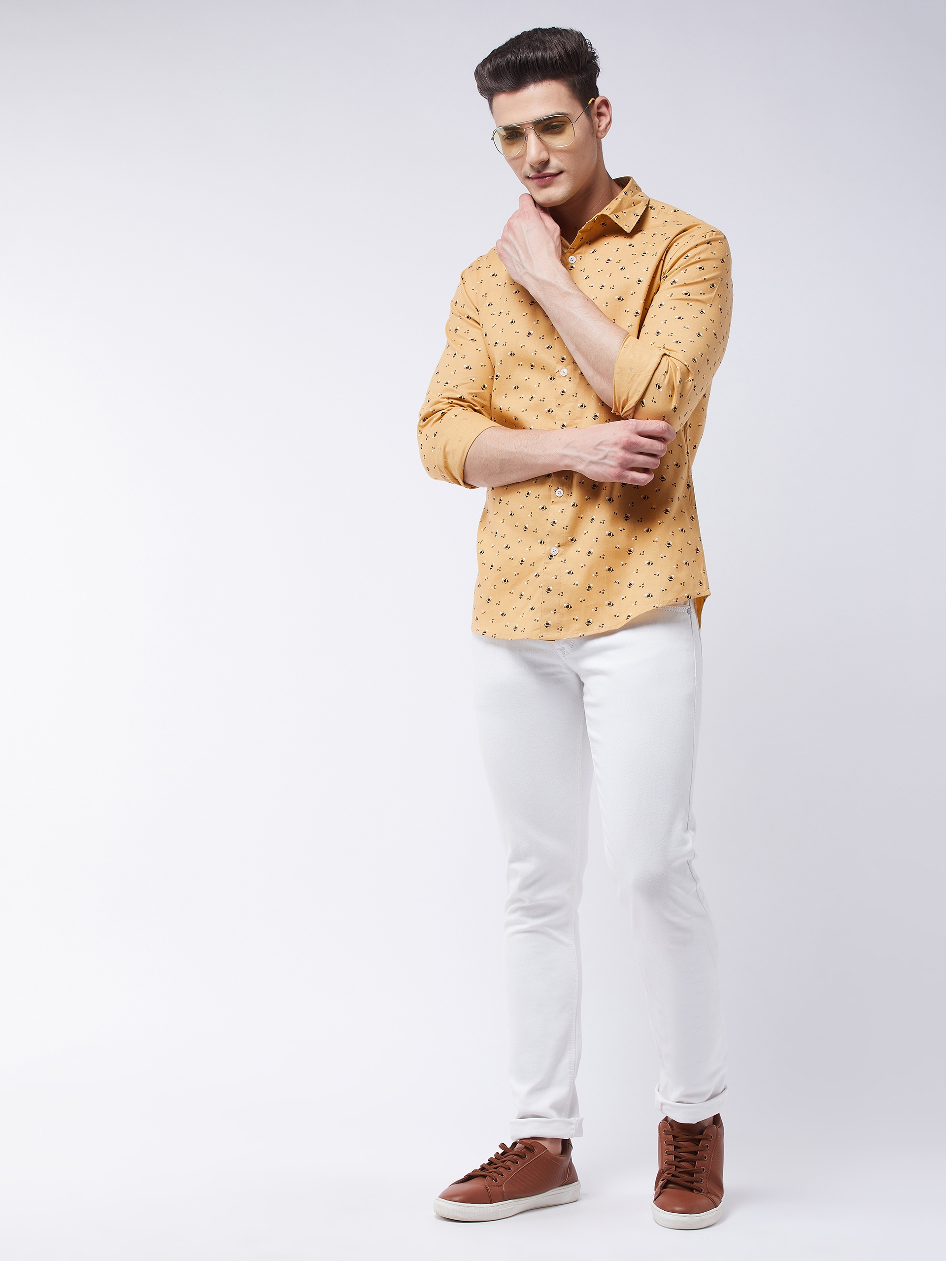 Rick Masch | Rick Masch Men's Slim Fit Fine Cotton Printed Full Sleeves Casual Shirt 5