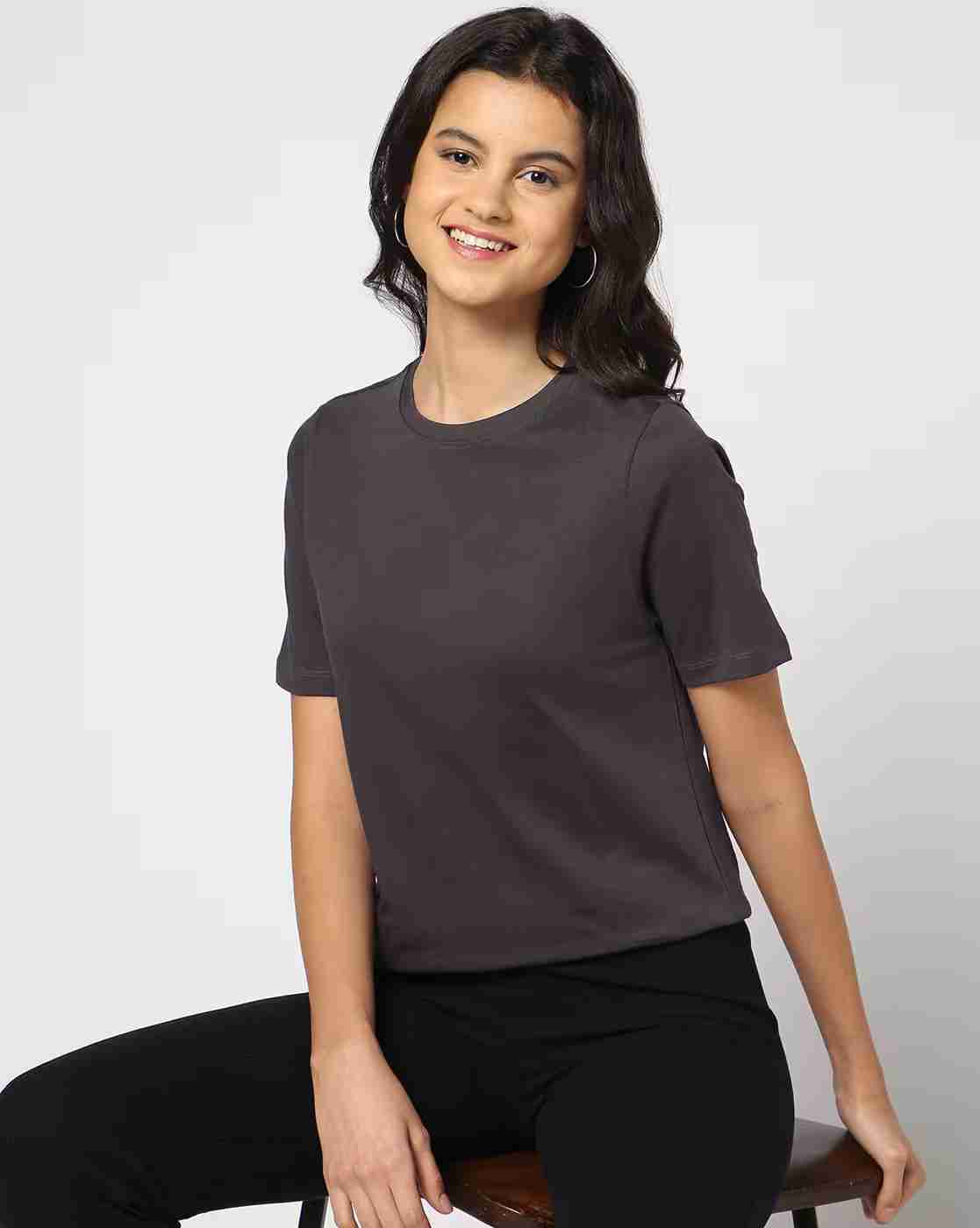RIO BASIC | Women Regular Fit Crew-Neck T-Shirt|0