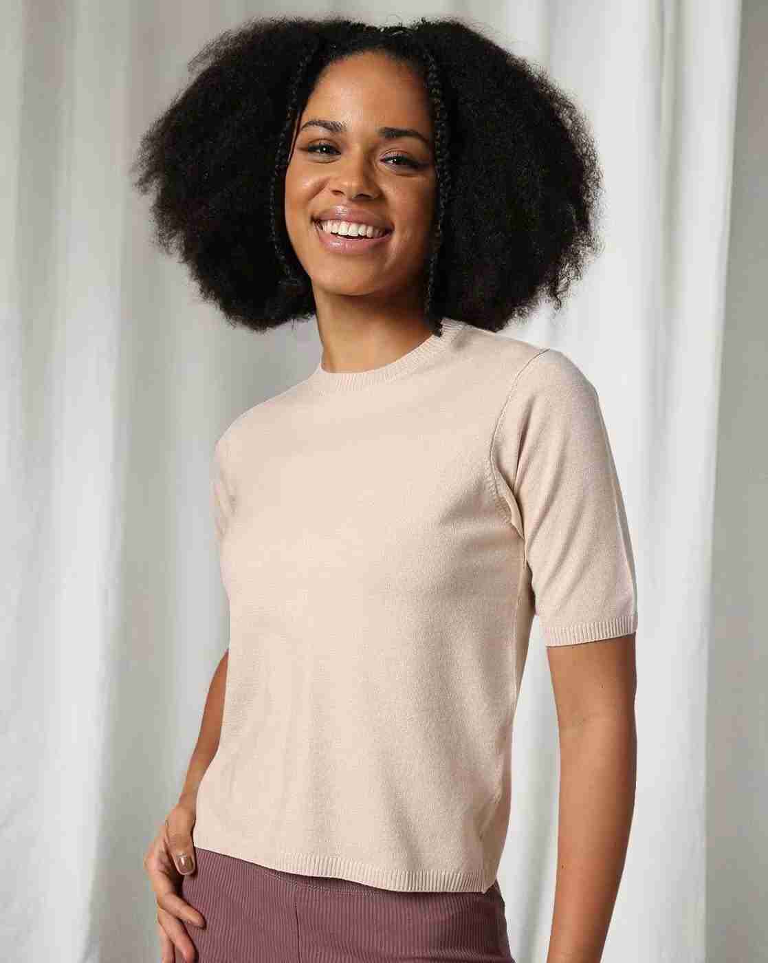 Women Ribbed Relaxed Fit Top