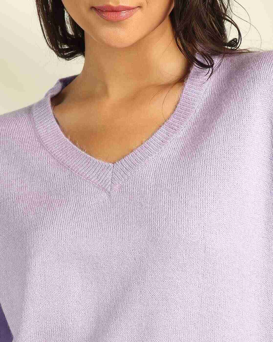 RIO BASIC | Women V-Neck Pullover with Ribbed Hems|3