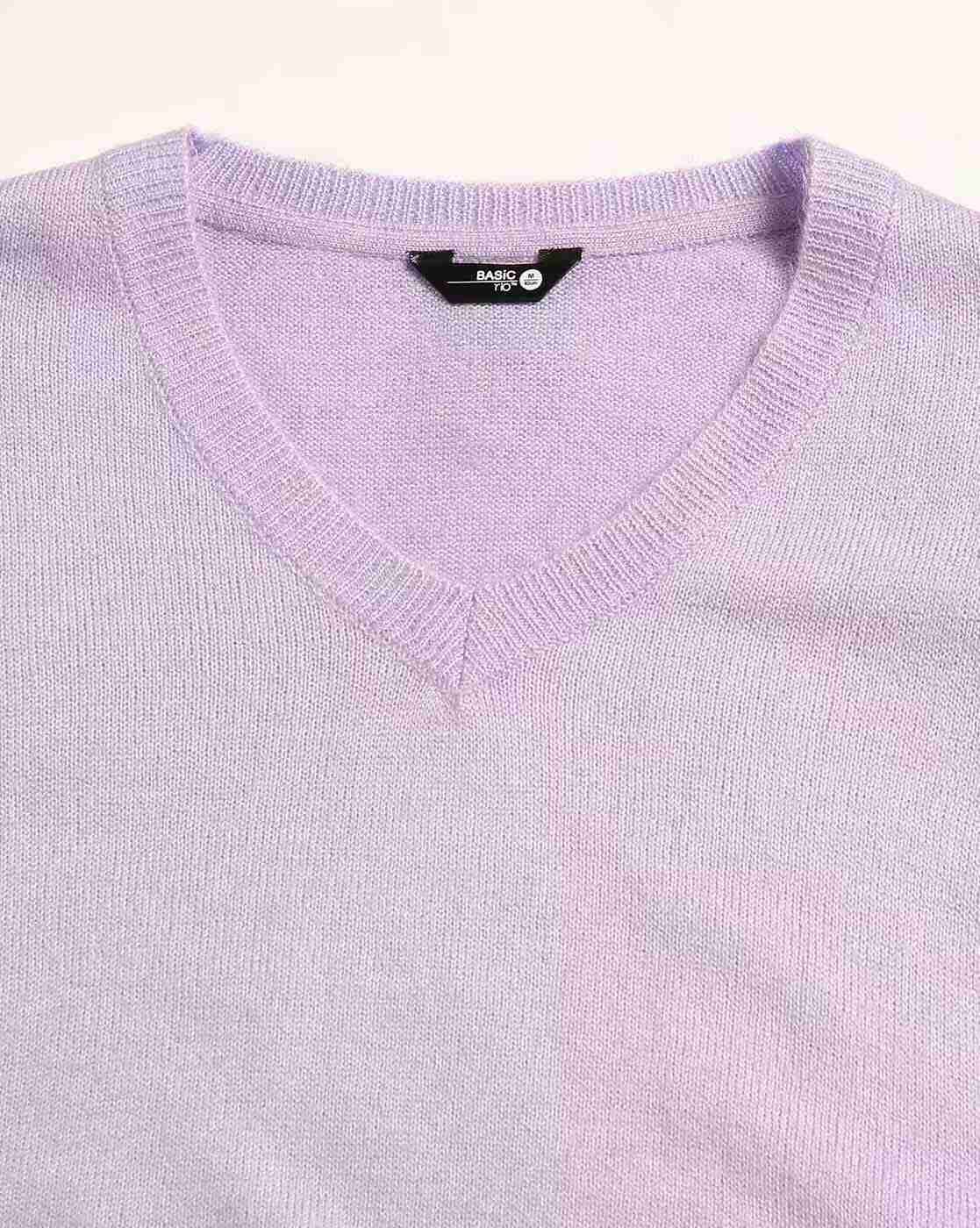 RIO BASIC | Women V-Neck Pullover with Ribbed Hems|4