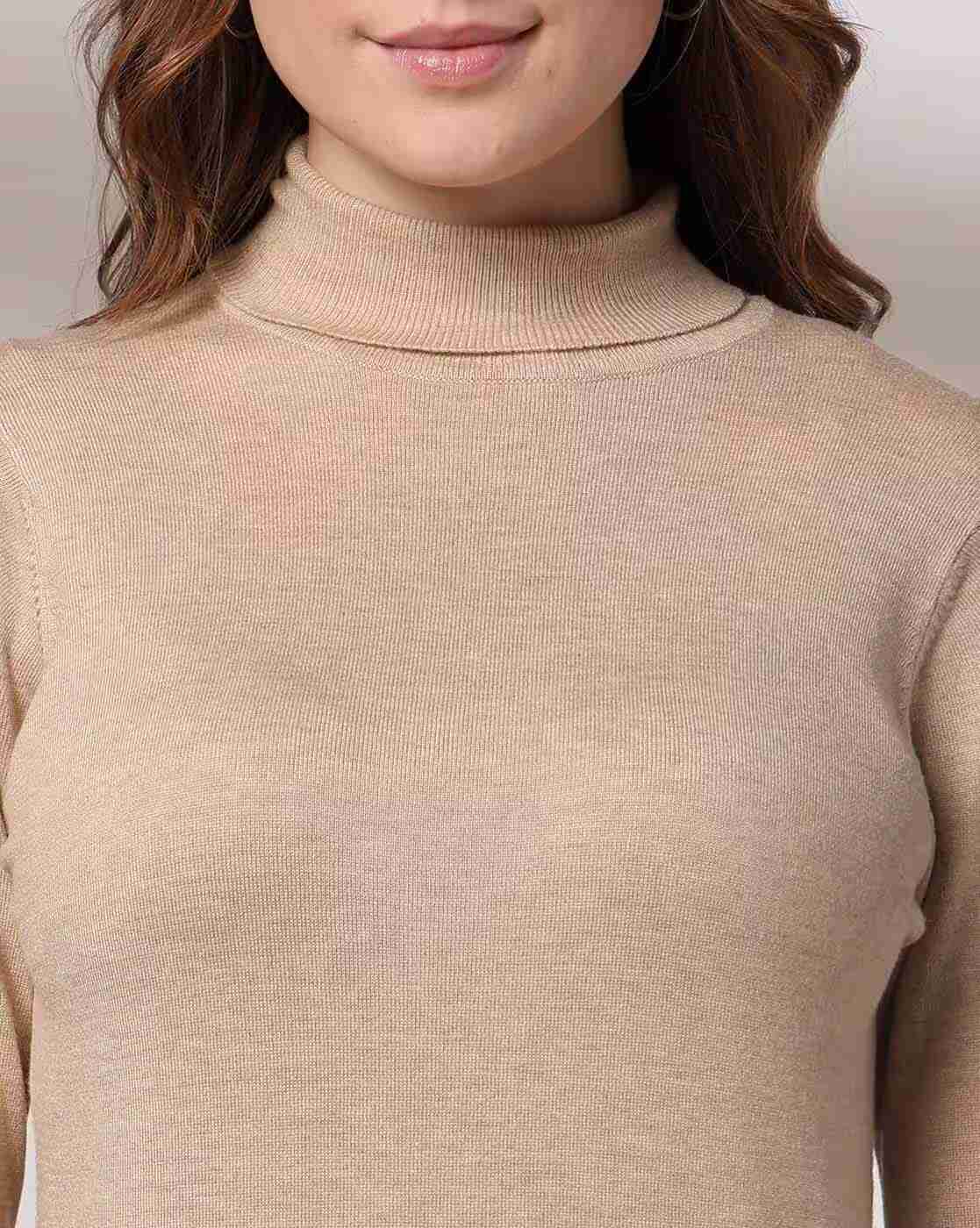 RIO BASIC | Women Ribbed Relaxed Fit Turtleneck Sweatshirt|3