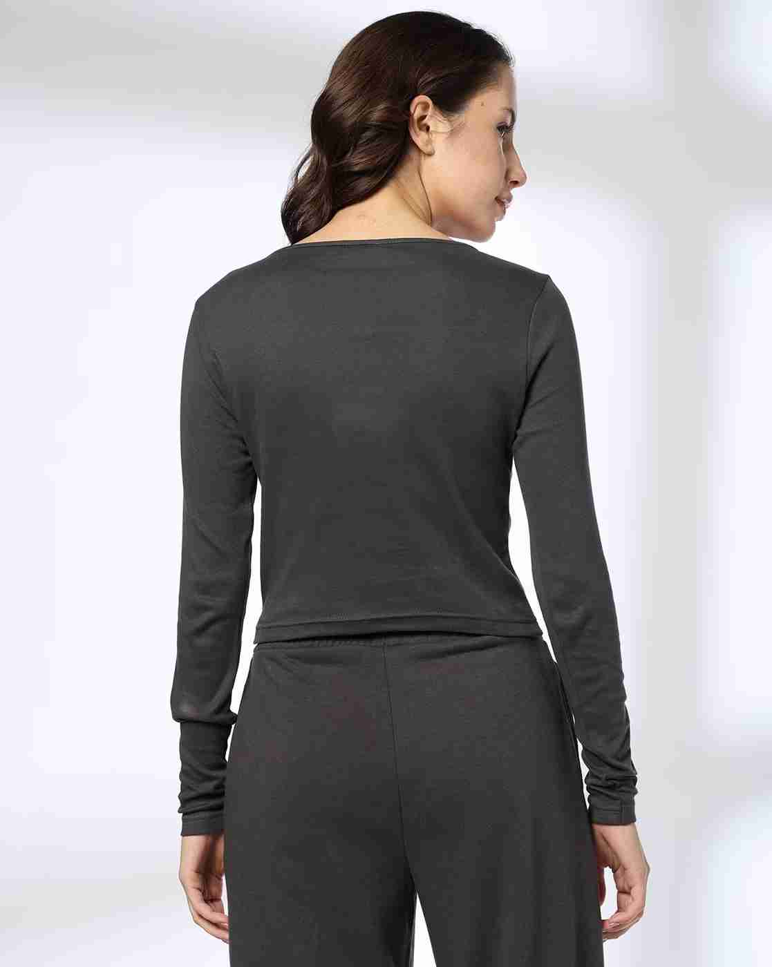 RIO BASIC | Women Slim Fit Boat-Neck Crop T-Shirt|2