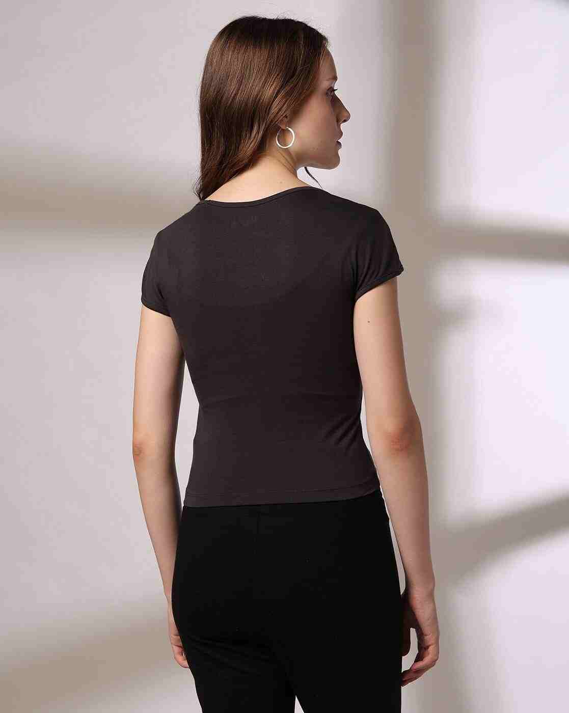 RIO BASIC | Women Slim Fit Square-Neck T-Shirt|2