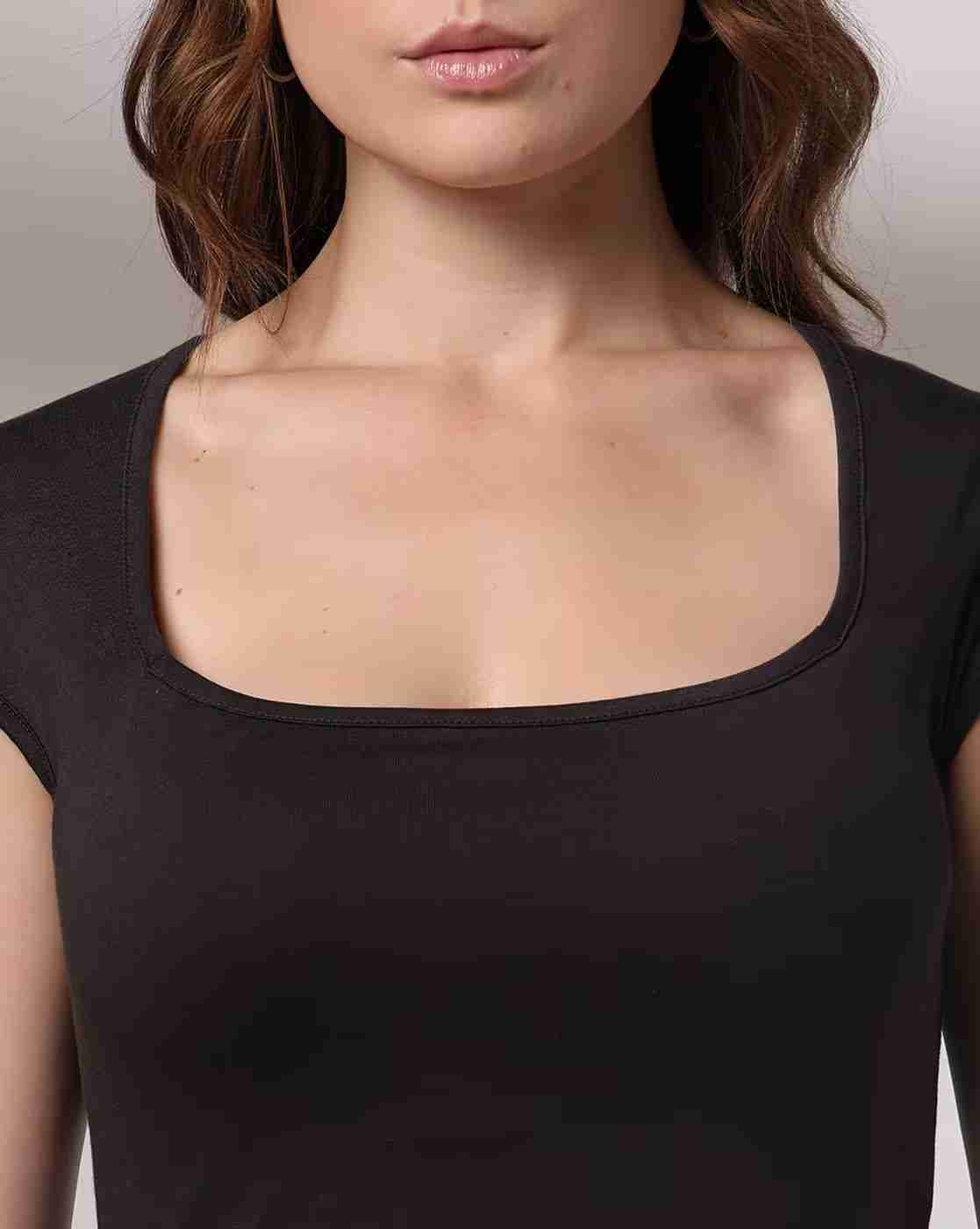 RIO BASIC | Women Slim Fit Square-Neck T-Shirt|3