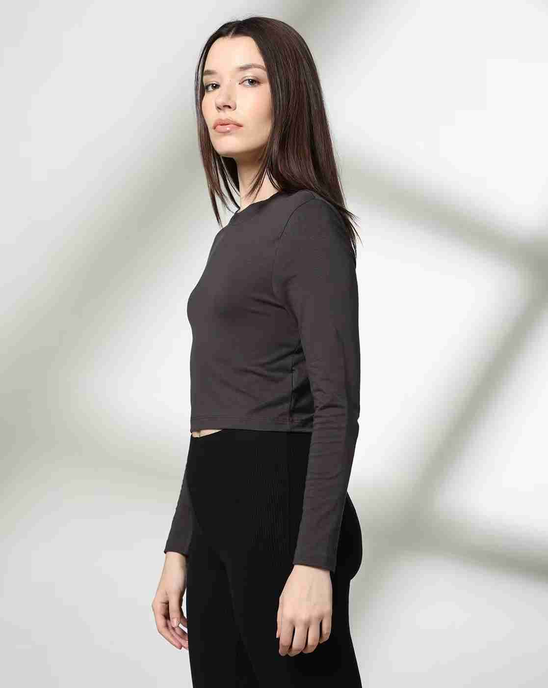 RIO BASIC | Women Fitted Crew-Neck Crop T-Shirt|1