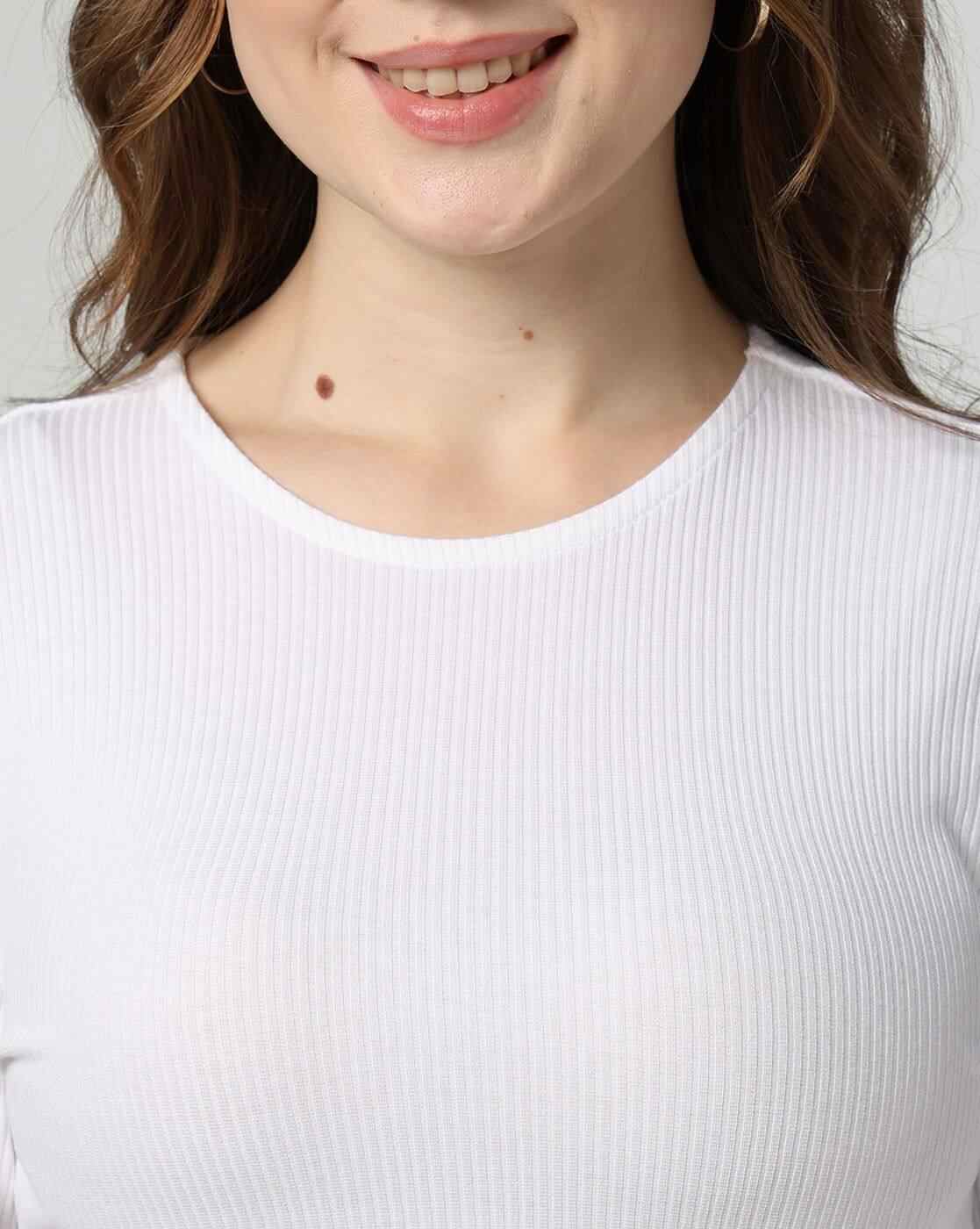 RIO BASIC | Women Ribbed Slim Fit Crew-Neck T-Shirt|3