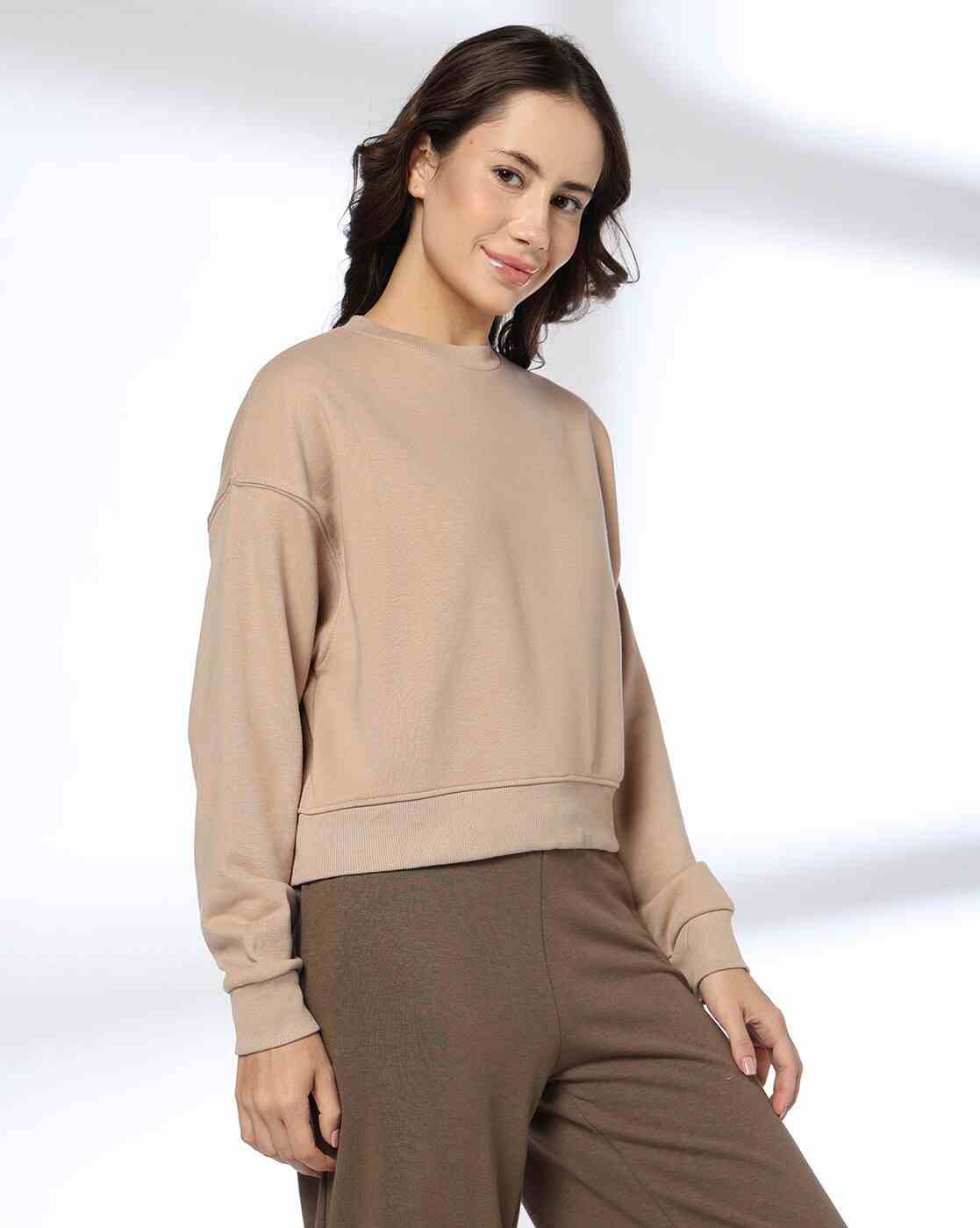 RIO BASIC | Women Regular Fit Crop Sweatshirt|1