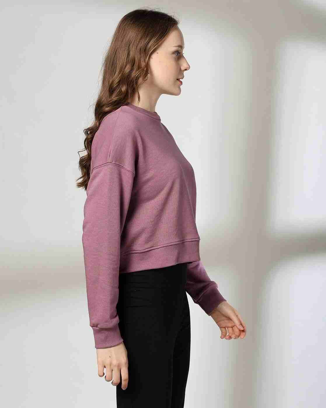 RIO BASIC | Women Regular Fit Crop Sweatshirt|1