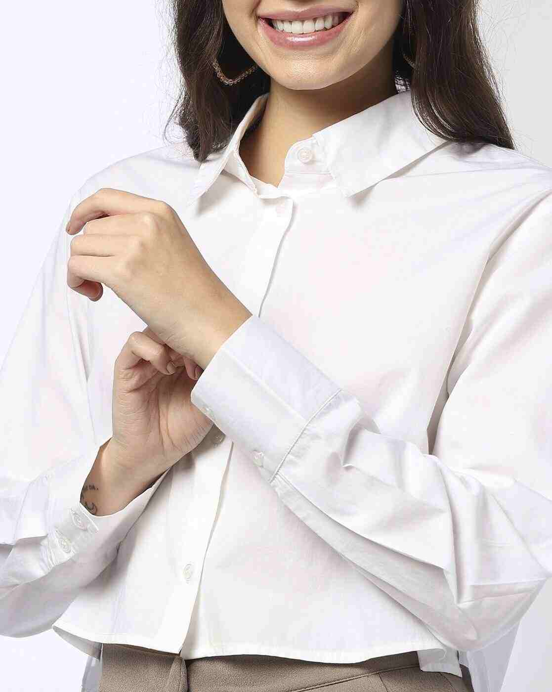 RIO BASIC | Women Regular Fit Cotton Crop Shirt|3