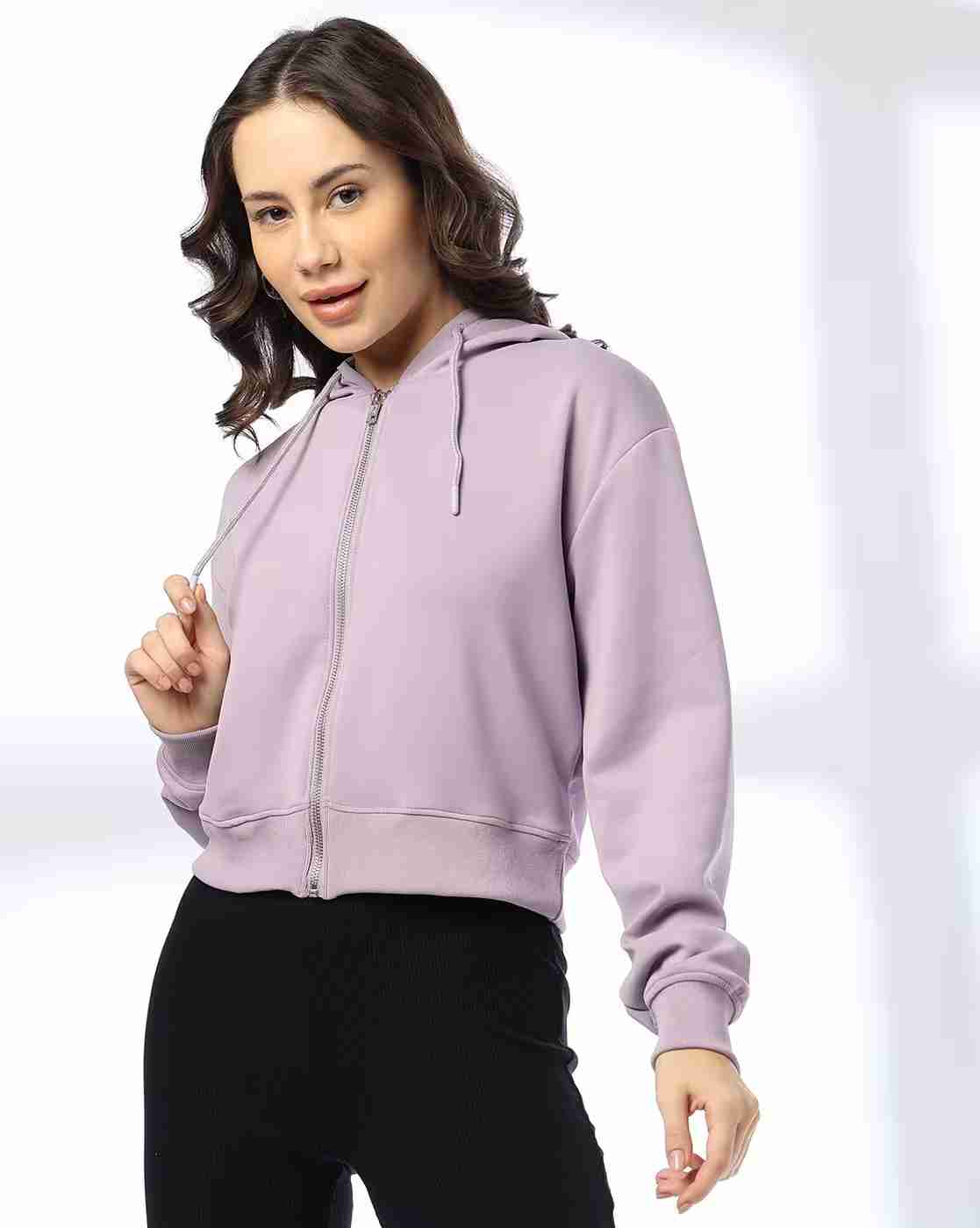 RIO BASIC | Women Relaxed Fit Zip-Front Scuba Hoodie|1