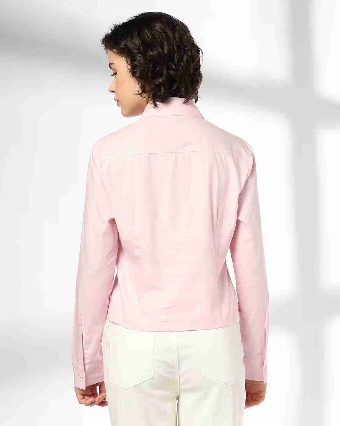 RIO BASIC | Women Fitted Cotton Shirt with Spread Collar|2