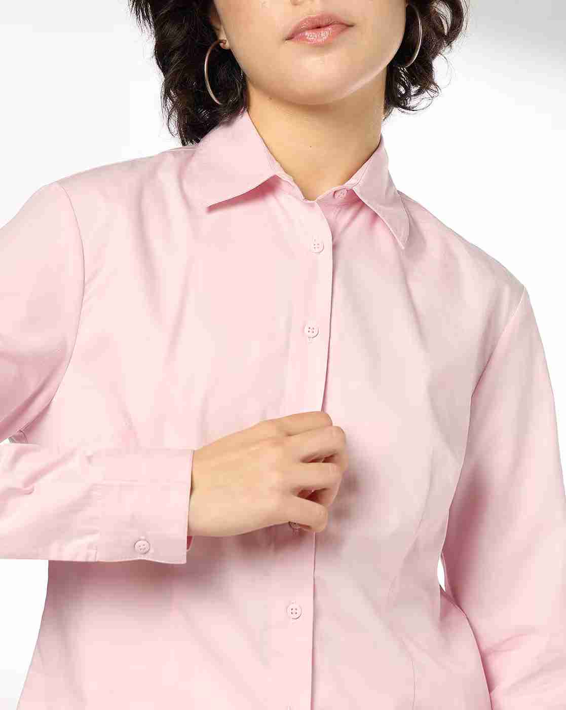 RIO BASIC | Women Fitted Cotton Shirt with Spread Collar|4