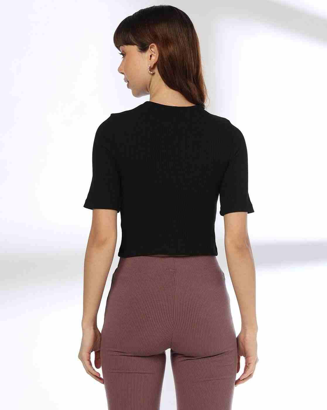 RIO BASIC | Women Ribbed Slim Fit Round-Neck T-Shirt|2