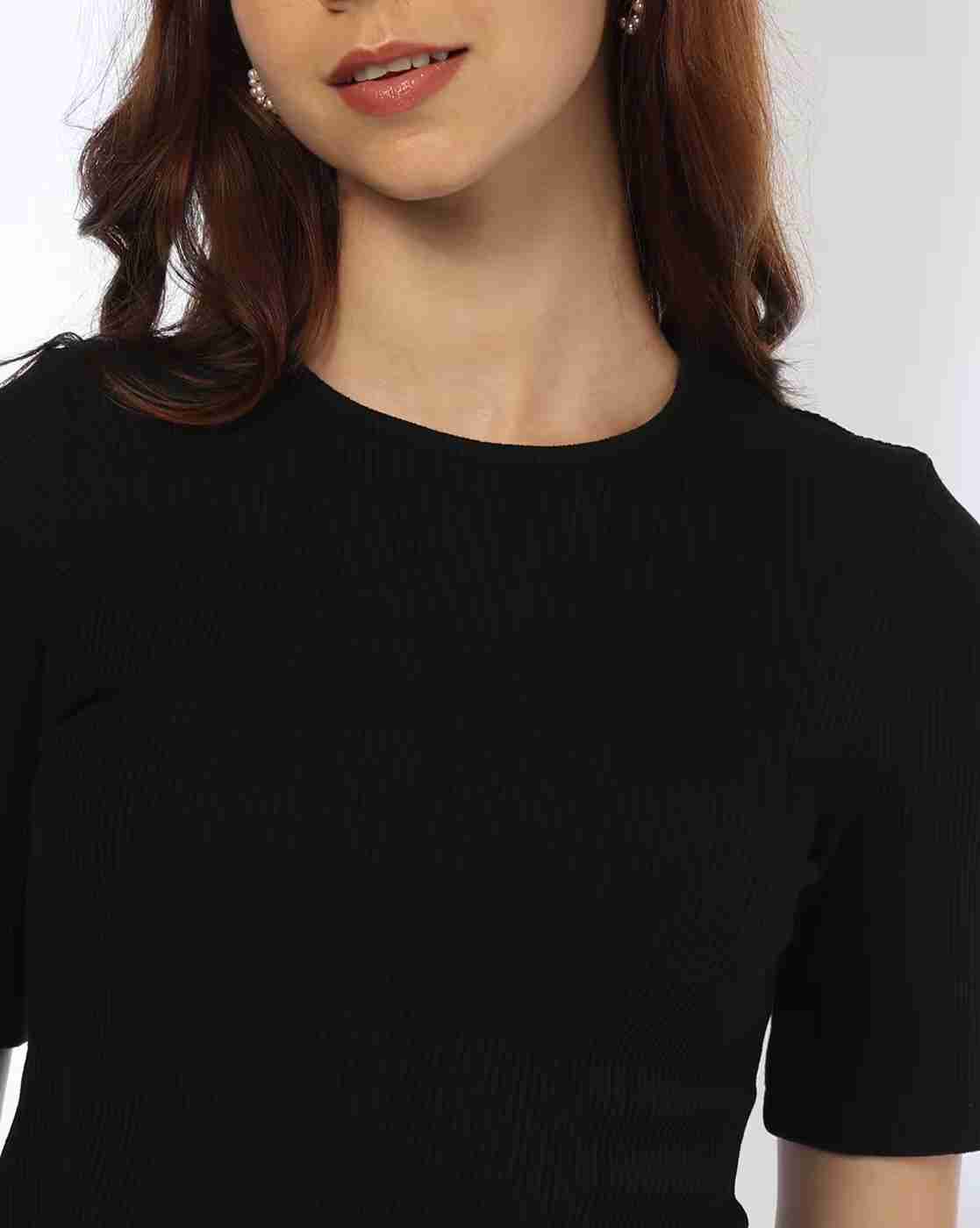RIO BASIC | Women Ribbed Slim Fit Round-Neck T-Shirt|3