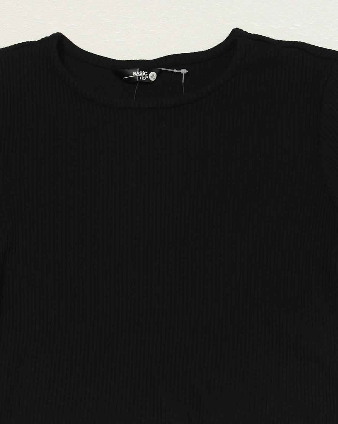 RIO BASIC | Women Ribbed Slim Fit Round-Neck T-Shirt|4