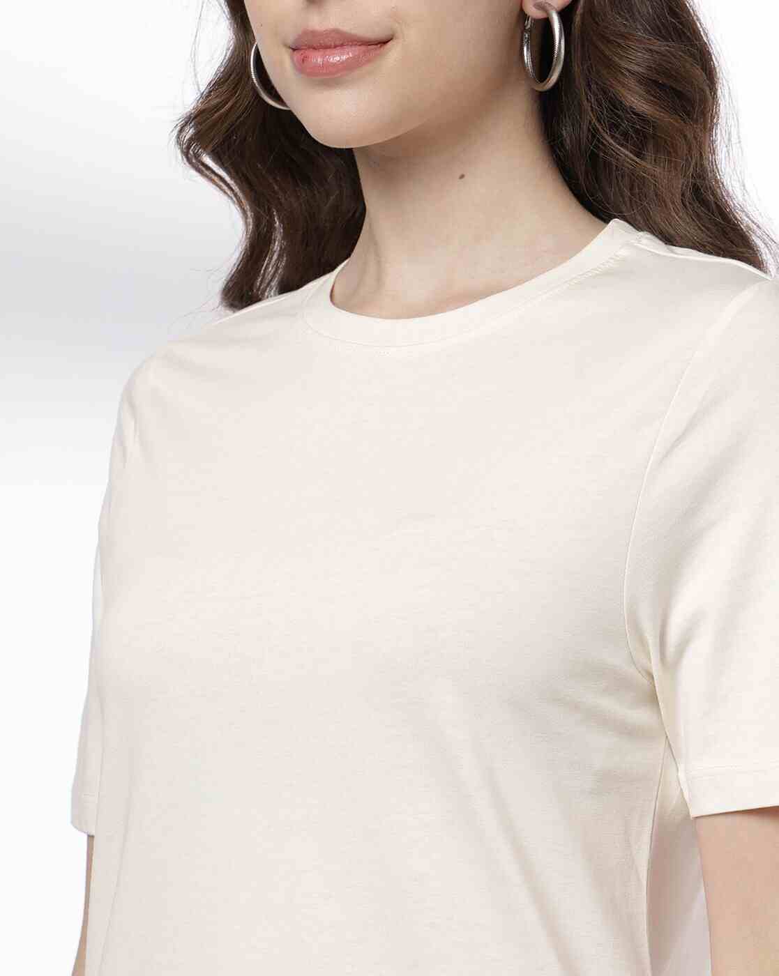RIO BASIC | Women Regular Fit Round-Neck Cotton T-Shirt|3