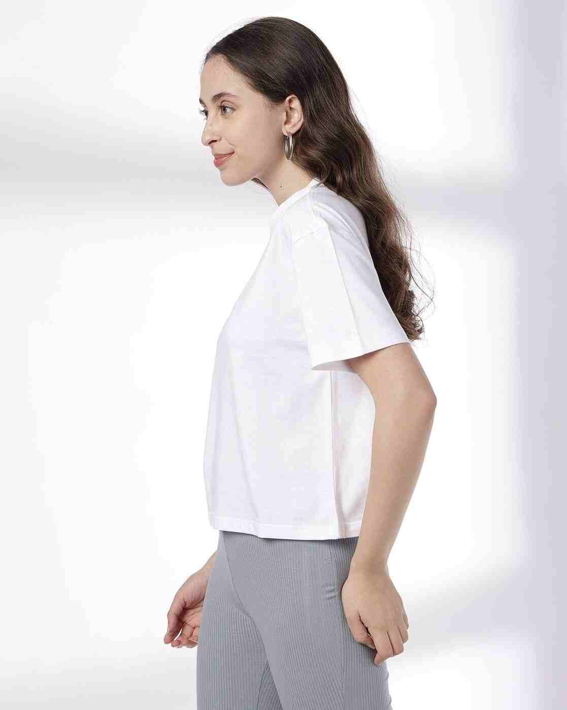 RIO BASIC | Women Boxy Fit Cotton Round-Neck T-Shirt