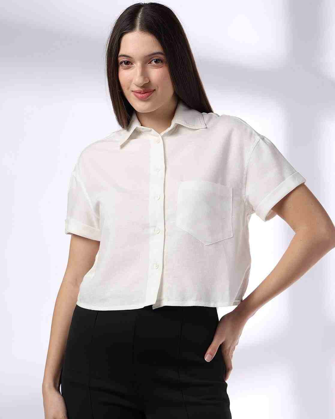 RIO BASIC | Women Loose Fit Shirt with Patch Pocket|0