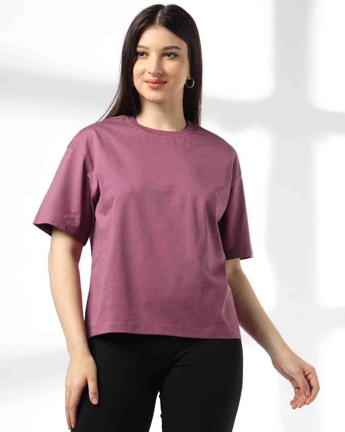 Women Regular Fit Cotton Crew-Neck T-Shirt