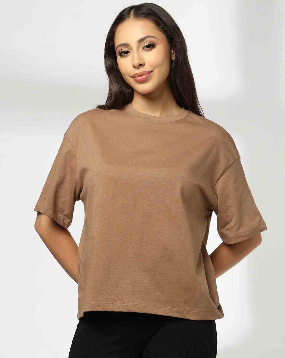 Women Boxy Fit Crew-Neck T-Shirt