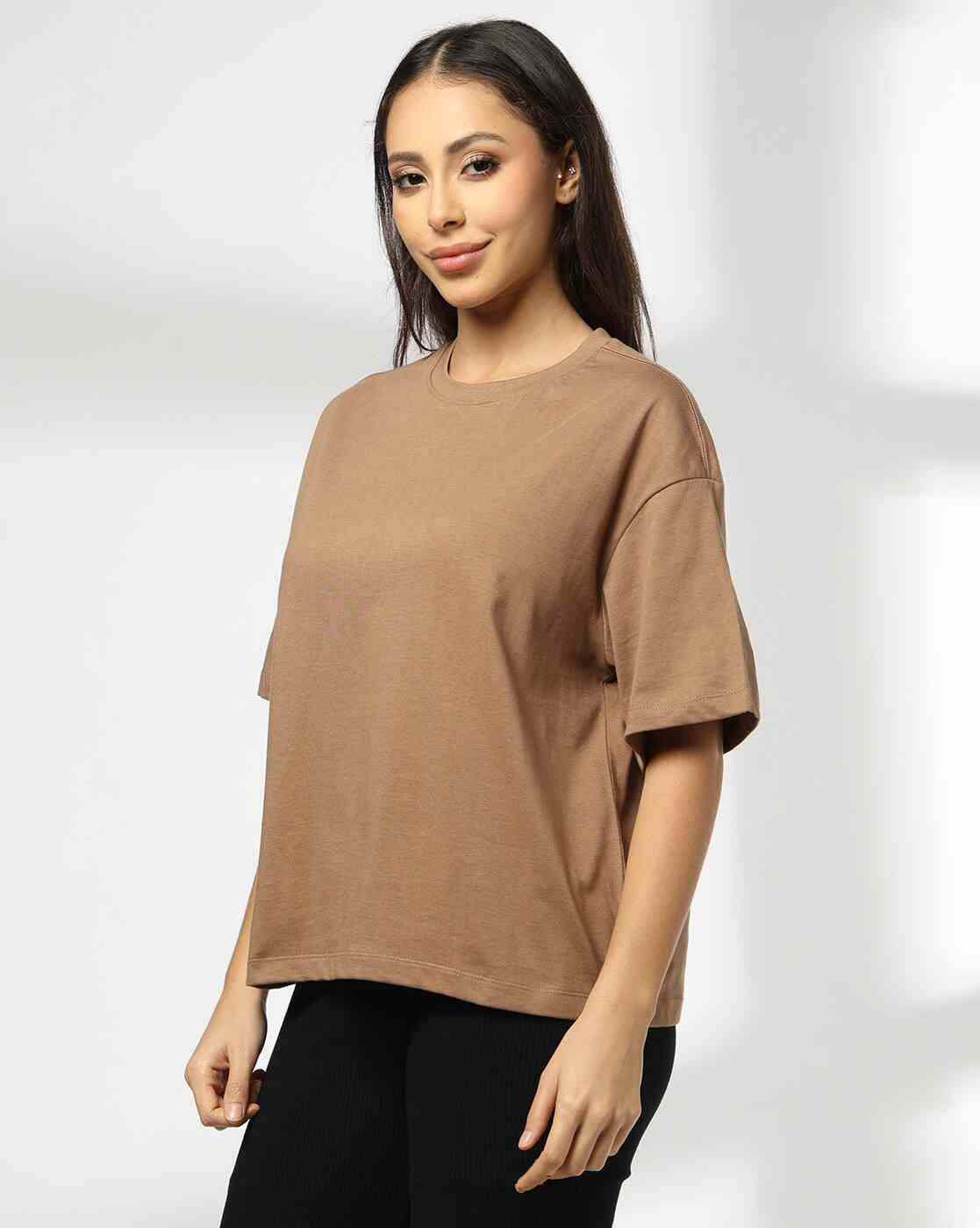 RIO BASIC | Women Boxy Fit Crew-Neck T-Shirt|1