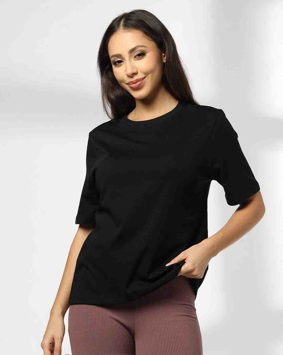 Women Relaxed Fit Crew-Neck T-Shirt