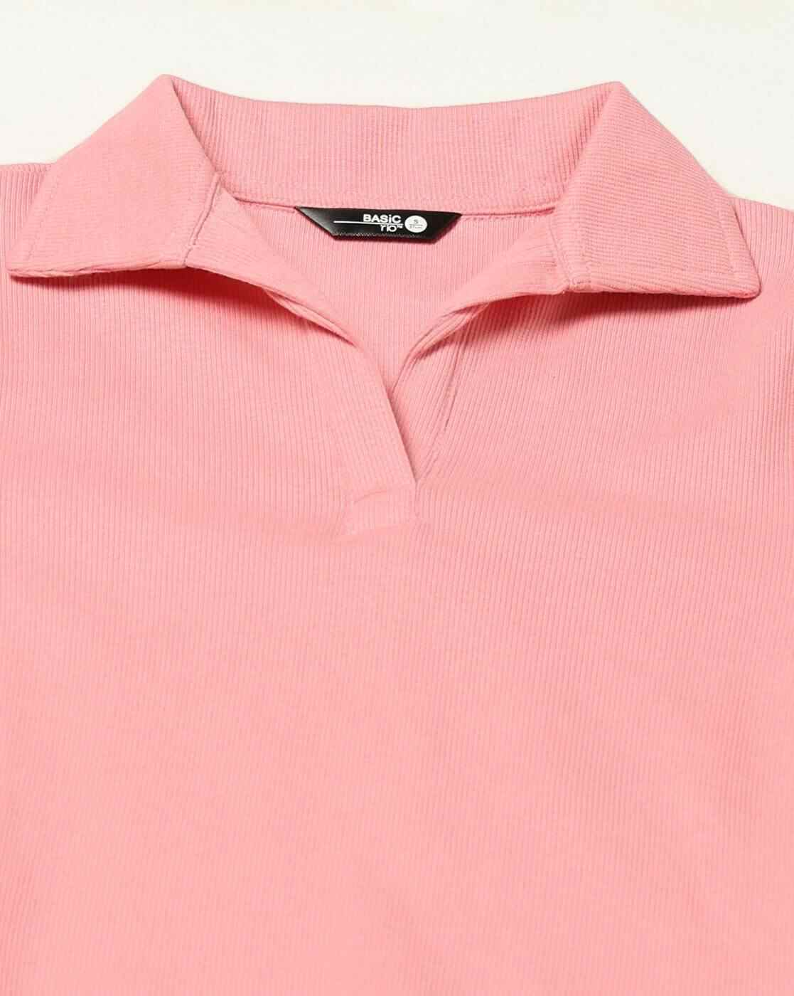 RIO BASIC | Women Ribbed Regular Fit Polo T-Shirt|4